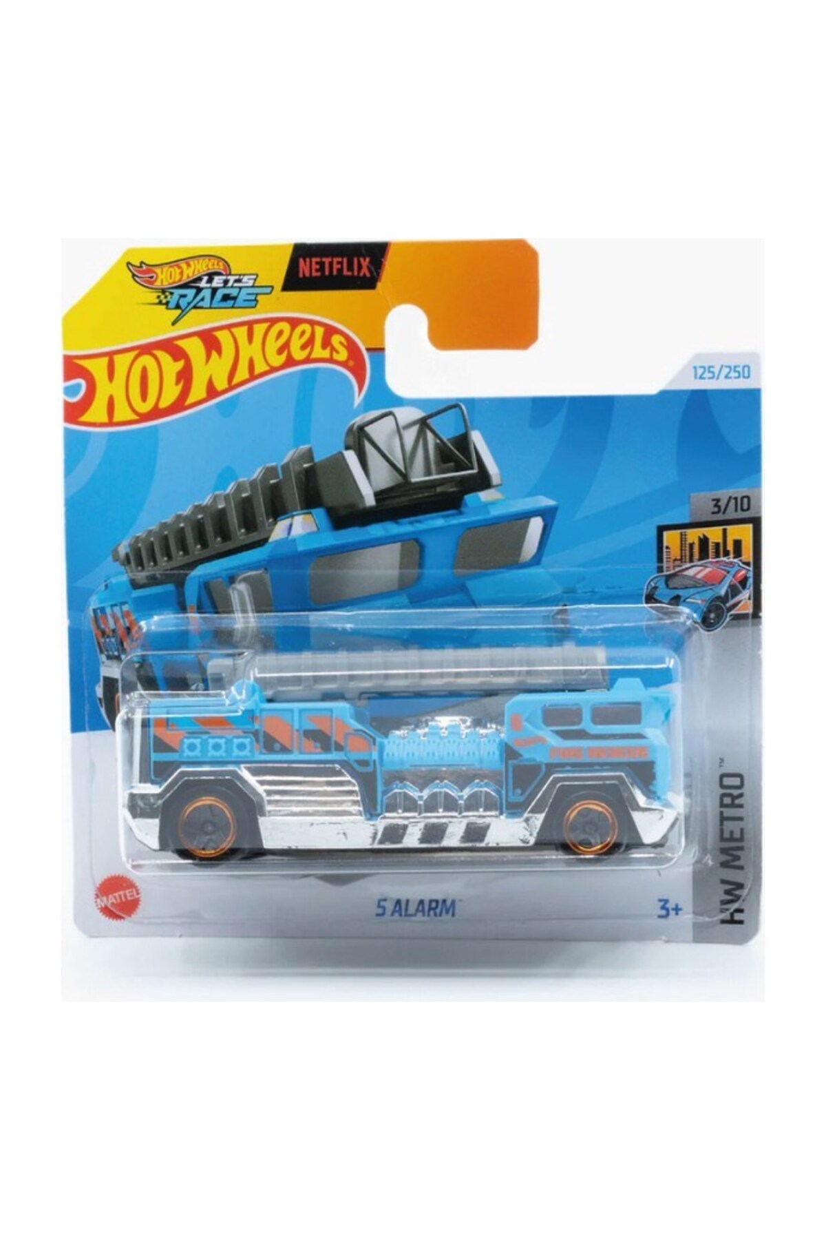 ماشین اسباب بازی CARS HTD45 HW METRO 5 ALARM آبی هات ویلز اورجینال HOT WHEELS