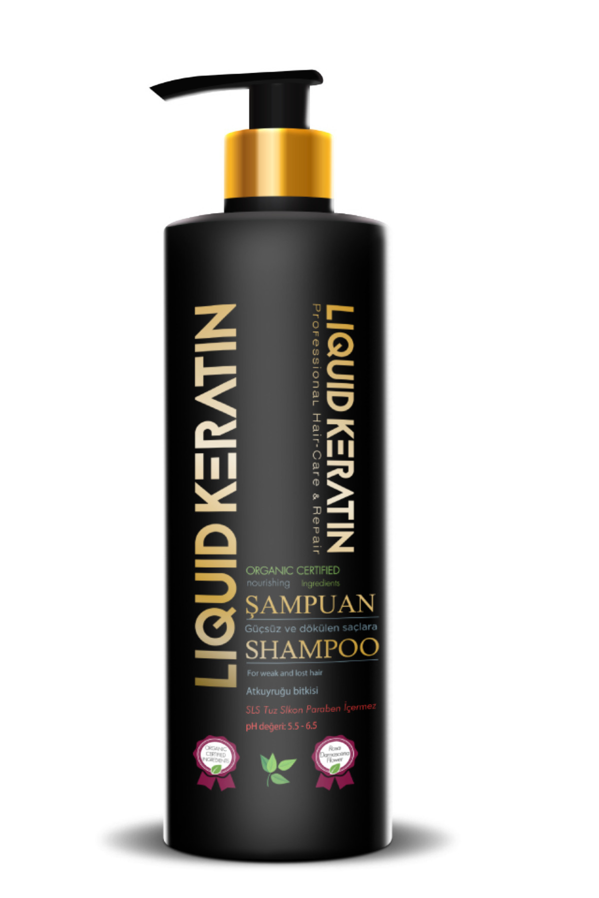 شامپو کراتینه طبیعی و بدون نمک سولفات 350 میل تقویت کننده ضد ریزش مو Liquid Keratin