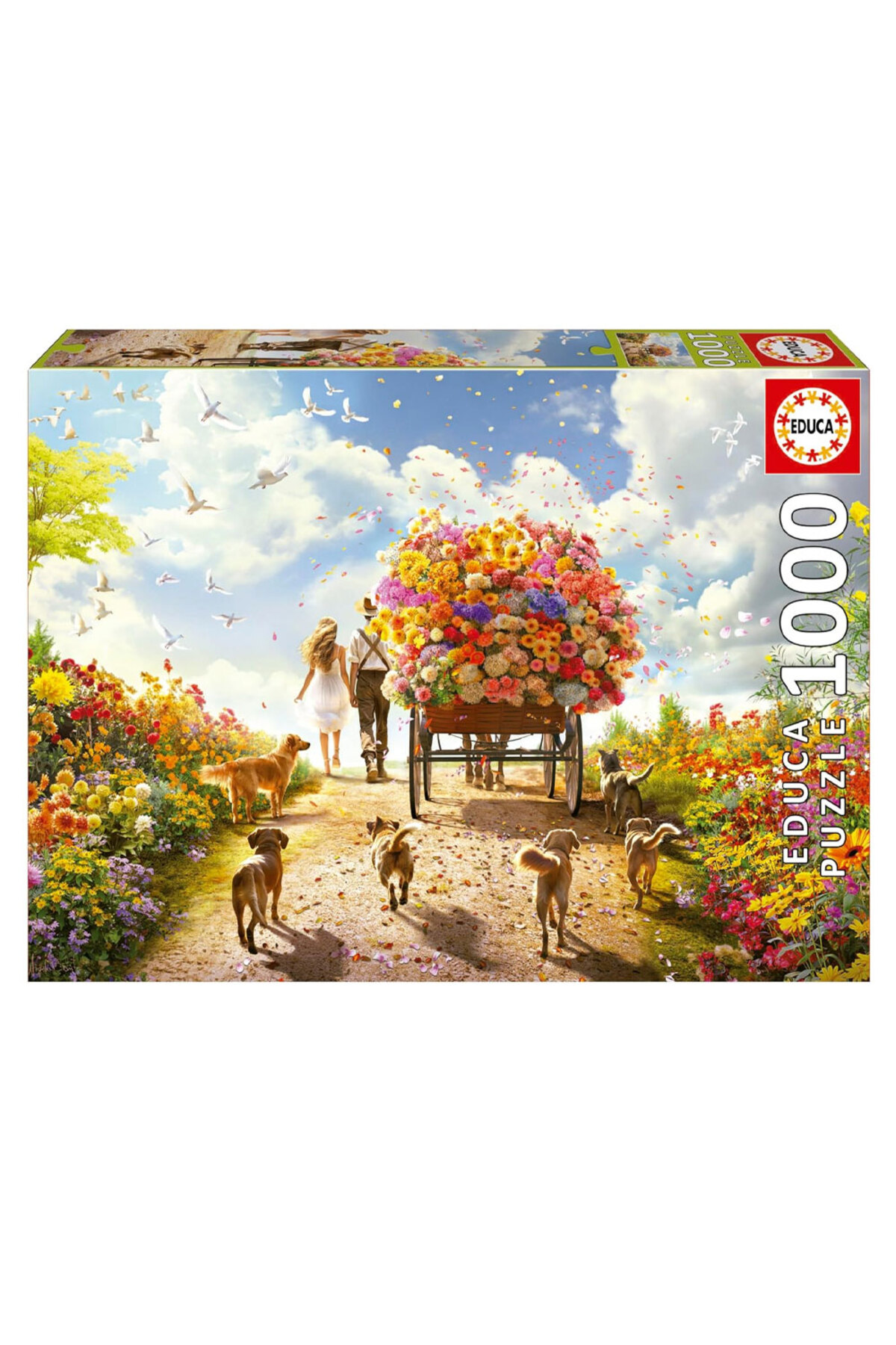 پازل EDUCA 1000 PIECE FLOWER CARRYING CAR 19921 FLOWERS از ترکیه Educa Puzzle