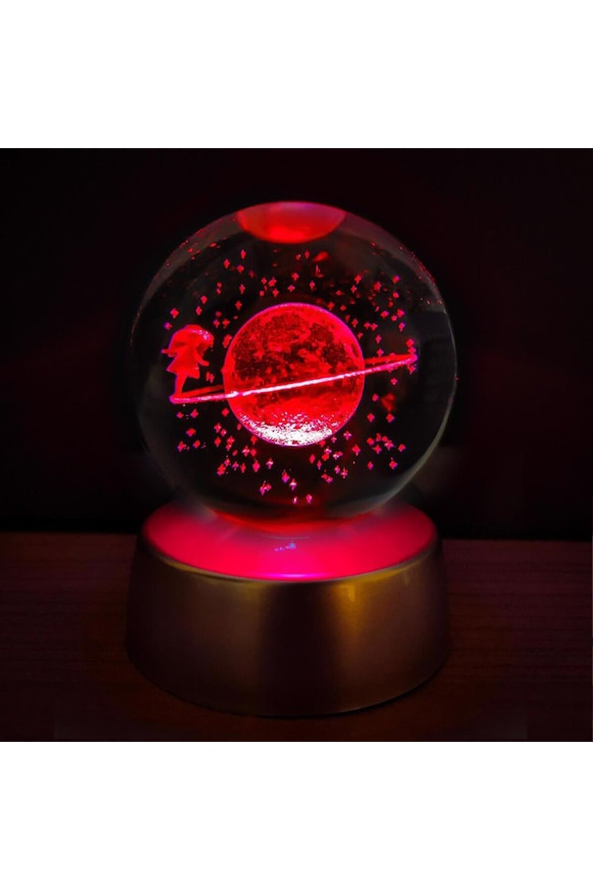 گوی برفی هدیه سال نو SATURN GLASS GLOBE COLORFUL, GIRL GLOBE, SNOW سه بعدی رنگارنگ از ترکیه LUCKYHOMES