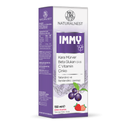 شربت ایمی نچرال‌نست Naturalnest حاوی آقطی سیاه، بتاگلوکان، ویتامین C و روی طعم توت‌فرنگی ۱۵۰ میلی‌لیتر