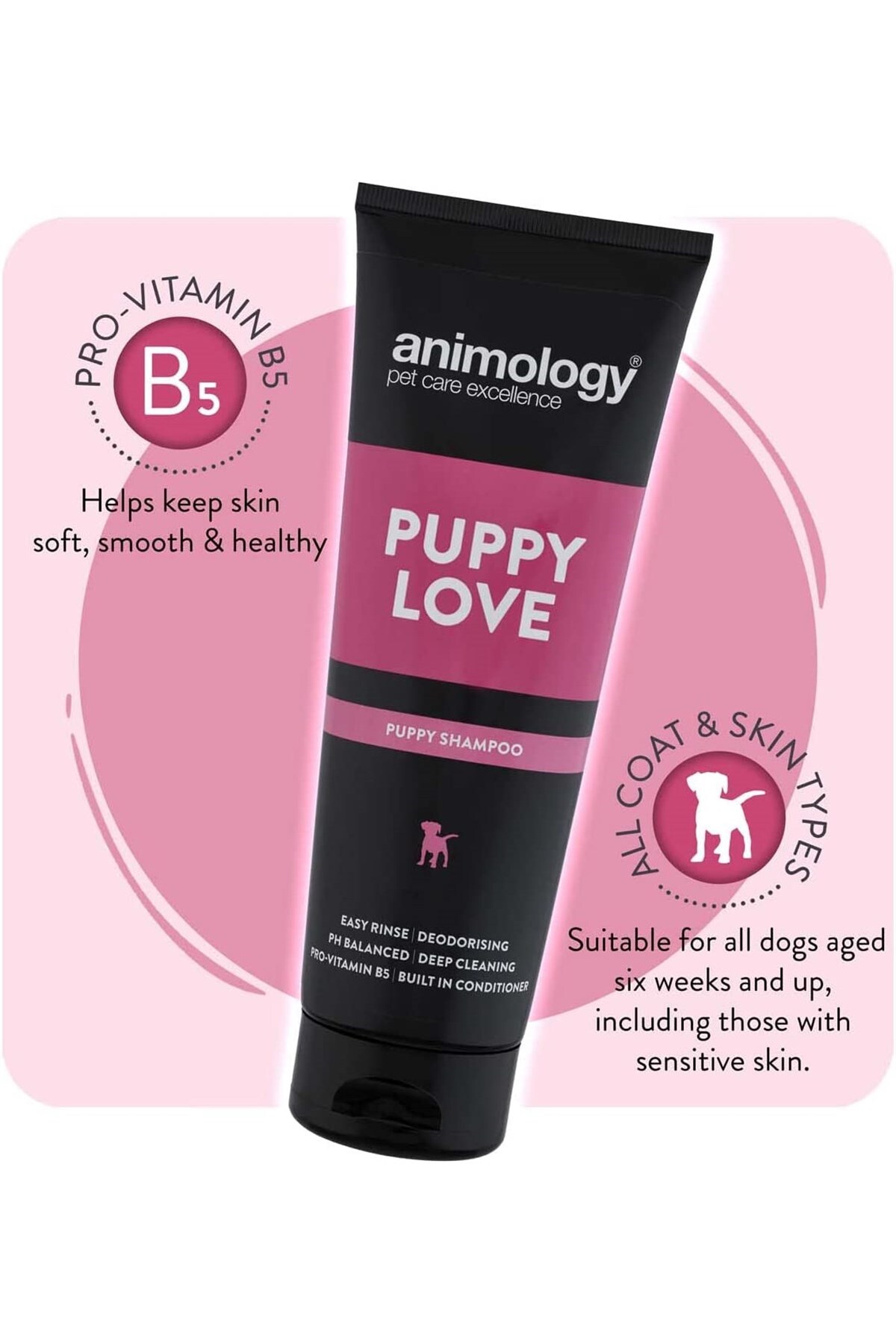 شامپو توله‌سگ انیمولوژی Animology Puppy Love، ۲۵۰ میلی‌لیتر، APL250