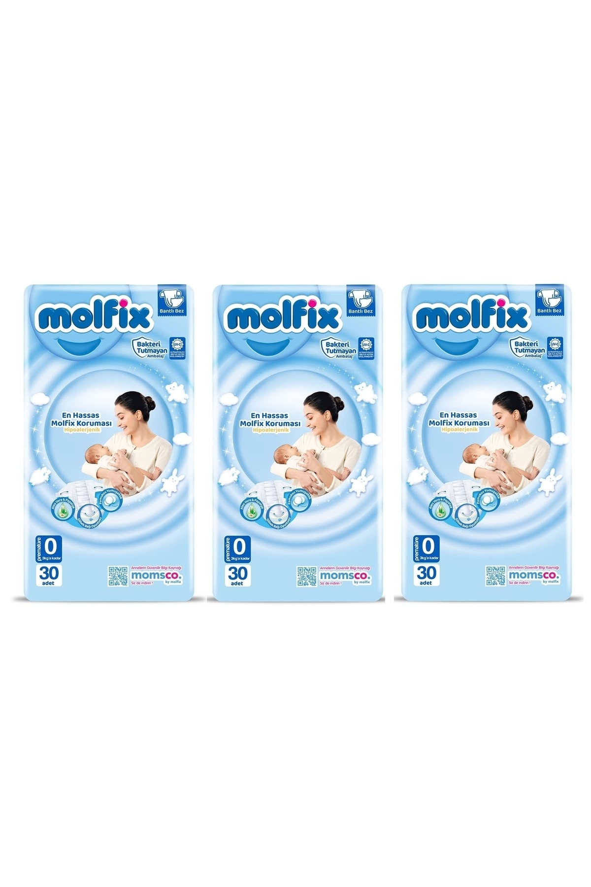 پوشک بچه 0 نارس 90 عدد 3 کیلوگرم حداکثر. نوزاد تازه متولد شده اورجینال Molfix