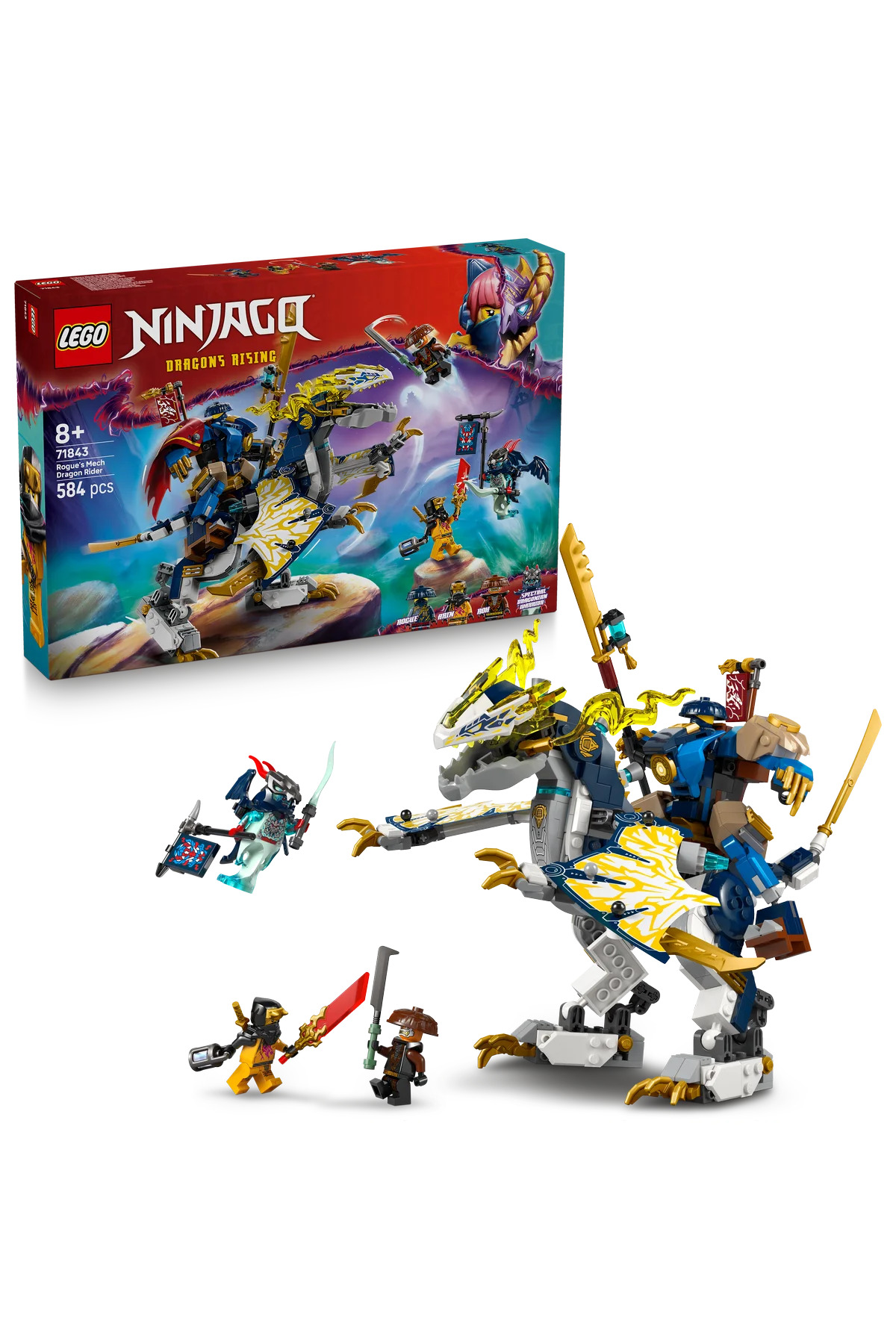 لگو و اسباب بازی های ساخت محور ® NINJAGO® ROGUE'S ROBOT DRAGON RIDER 71843 ست ساختمان برای کودکان 8+ 584P اورجینال LEGO