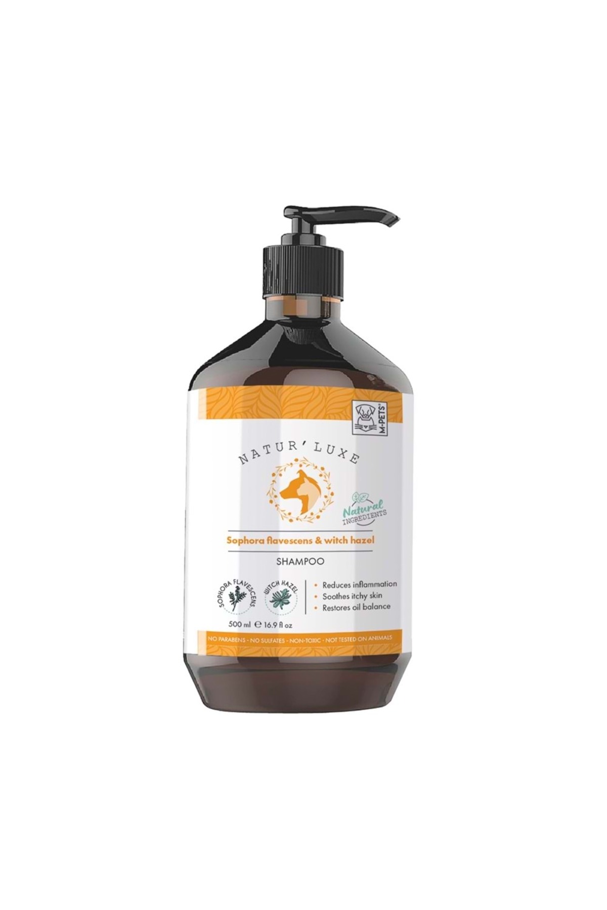 شامپو سگ NATURLUXE ام‌پتس M-PETS با سوفورا فلاوسنس و فندق افسونگر، ۵۰۰ میلی‌لیتر