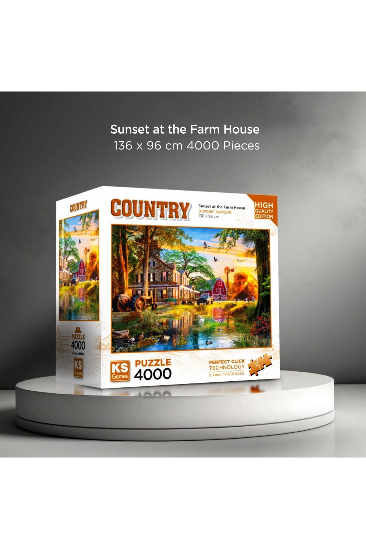 پازل غروب آفتاب در خانه مزرعه 4000 قطعه اورجینال Ks Games
