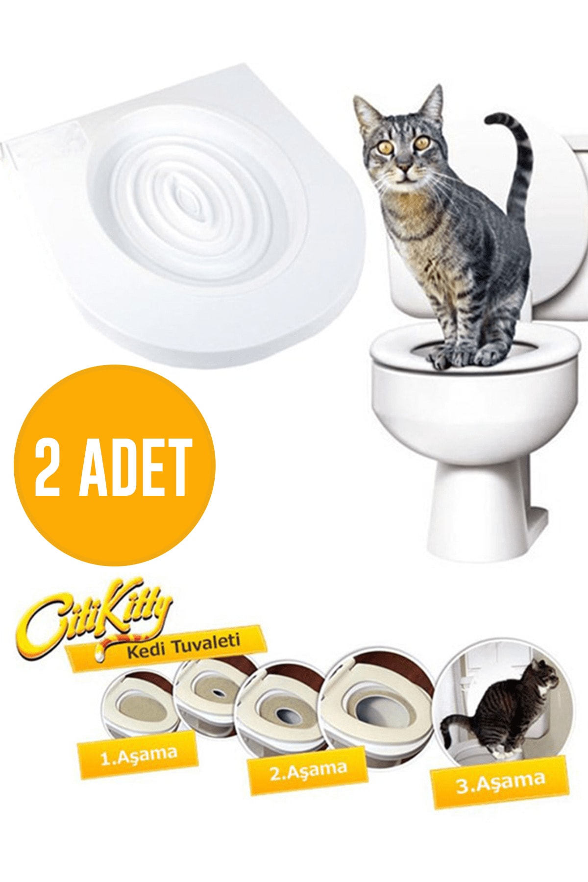 ست دوتایی آموزش توالت گربه اسمایلینگ‌بسکت SmilingBasket Citi Kitty سفید