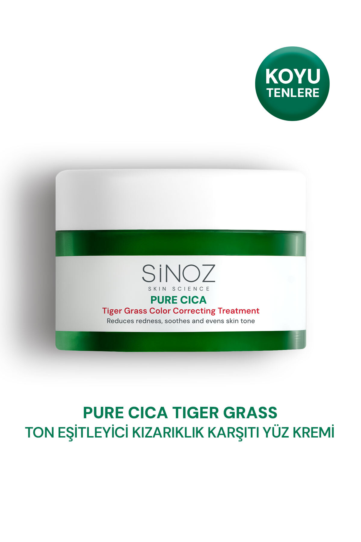 کرم صورت سینوز Pure Cica Tiger Grass با عصاره علف ببر - متعادل‌کننده تن، ترمیم‌کننده شدید، آرام‌بخش و ضد قرمزی ۱۵ میلی‌لیتر
