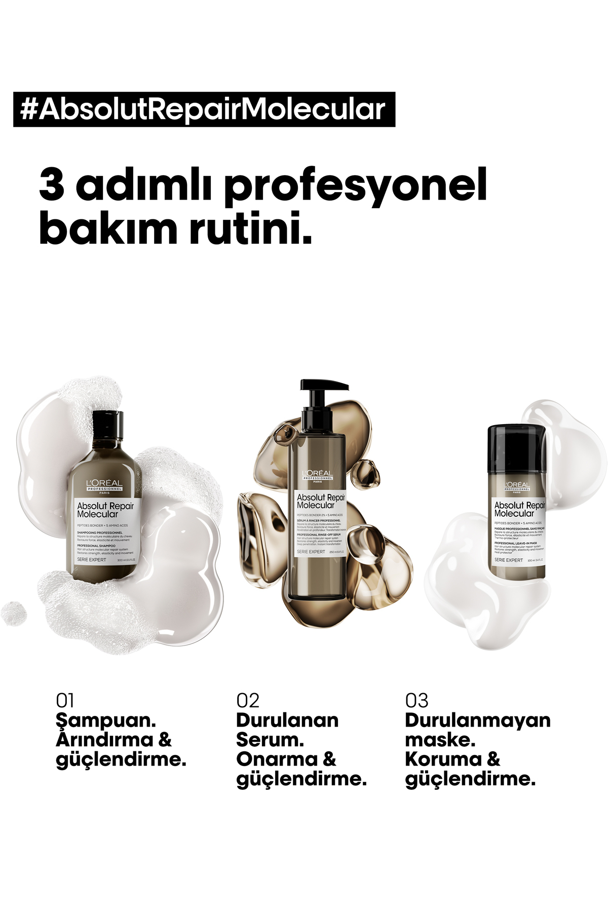 L'oreal Professionnel شامپو تصحیح کننده مولکولی موهای خشک و آسیب دیده 500 میلی لیتر