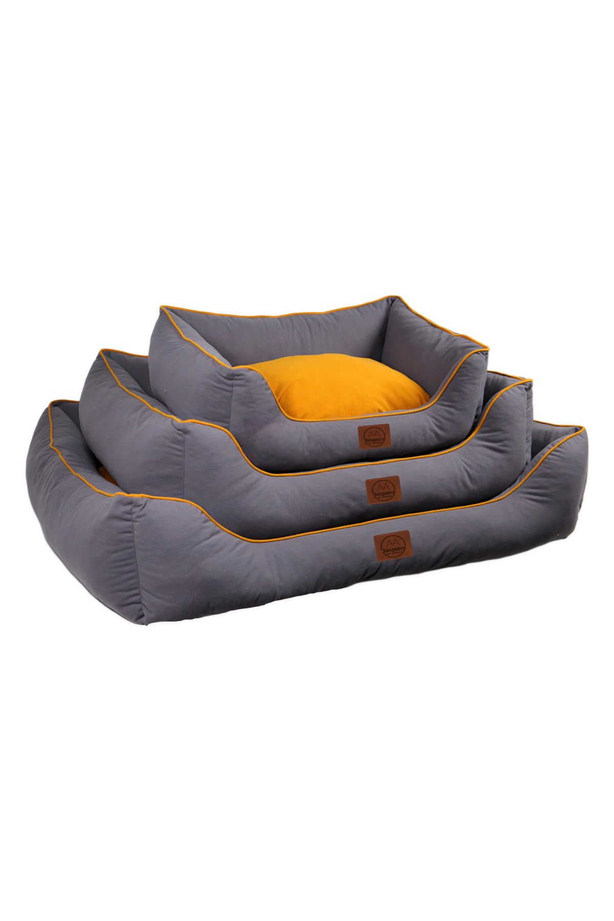 تخت بالش‌مانند سگ یونگو پتس Jungo Pets مدل Lucy JPP51، خاکستری و خردلی