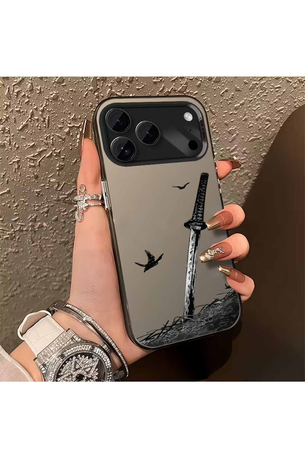 کاور و قاب جلد چاپی سازگار با IPHONE 17 PRO تلفن لوکس Caseji