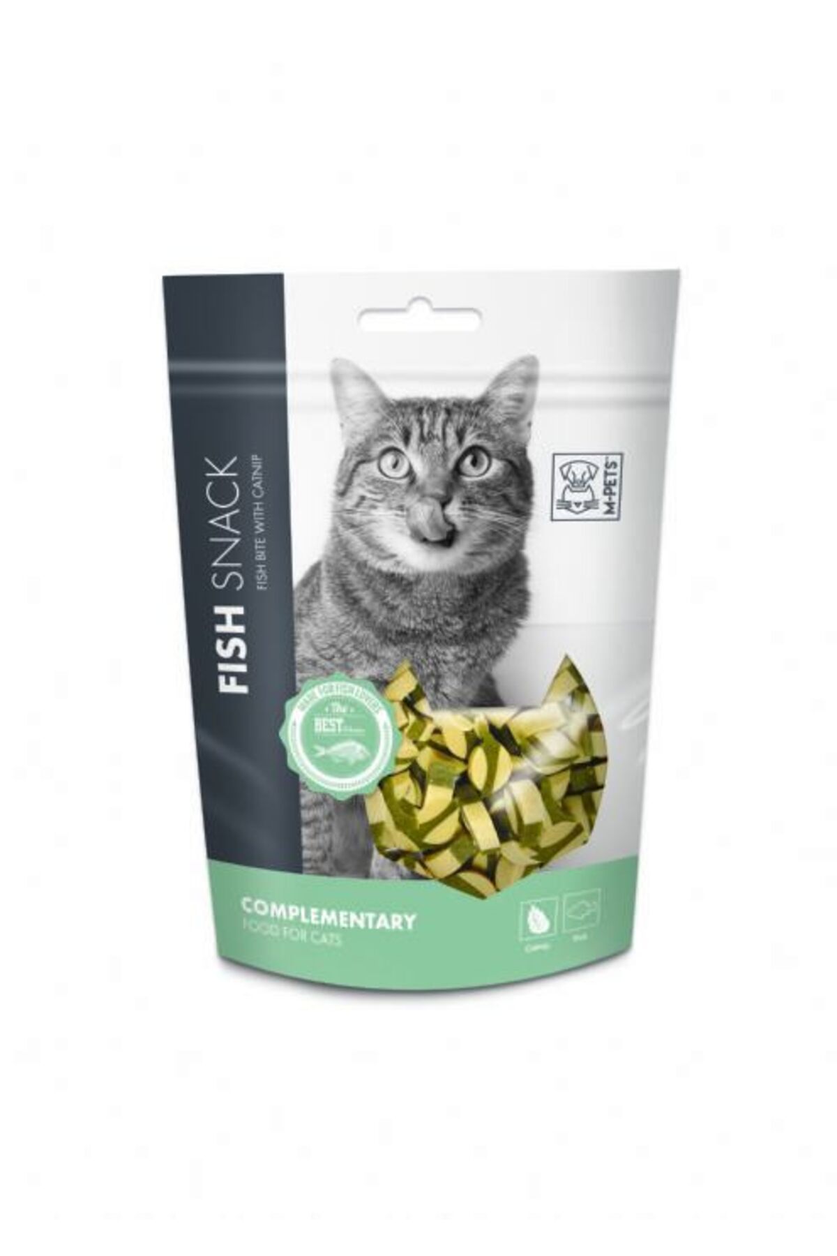 تشویقی گربه فیش بایت با نعناع گربه‌ای ام‌پتس M-PETS، ۸۰ گرم