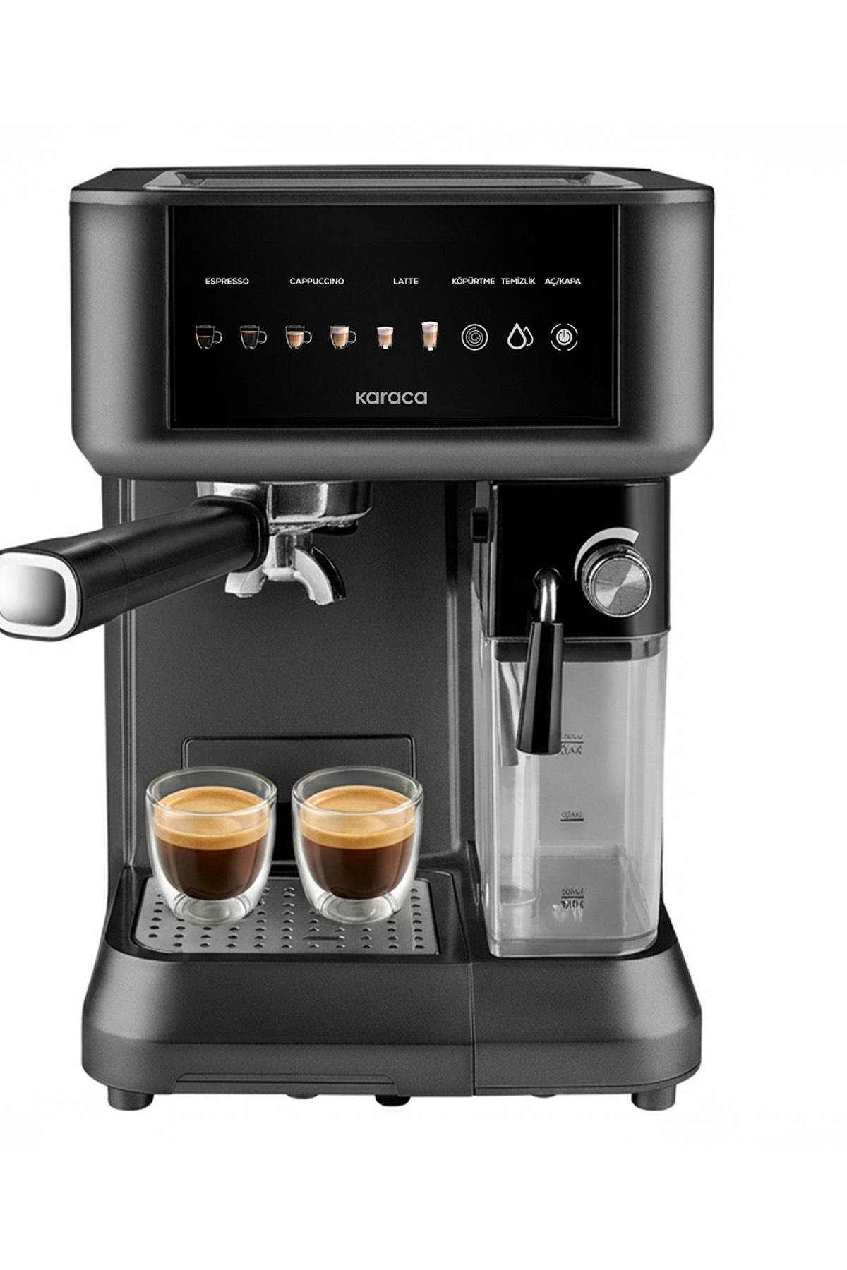 دستگاه اسپرسو و کاپوچینو لاته ساز اتوماتیک MYCAFFE BARISTA S10 با مخزن شیر یکپارچه. مات بلک اورجینال Karaca