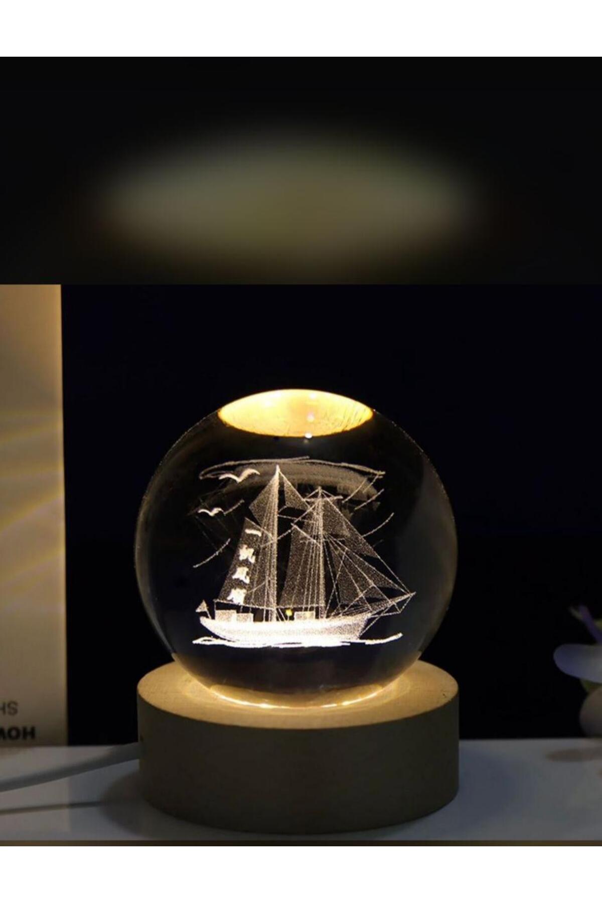 گوی برفی چراغ شب LY 3D CRYSTAL GLASS GLOBE,چراغ سوکت چوبی,LED SHIP تغییر رنگ از ترکیه LAYLAEVENTS