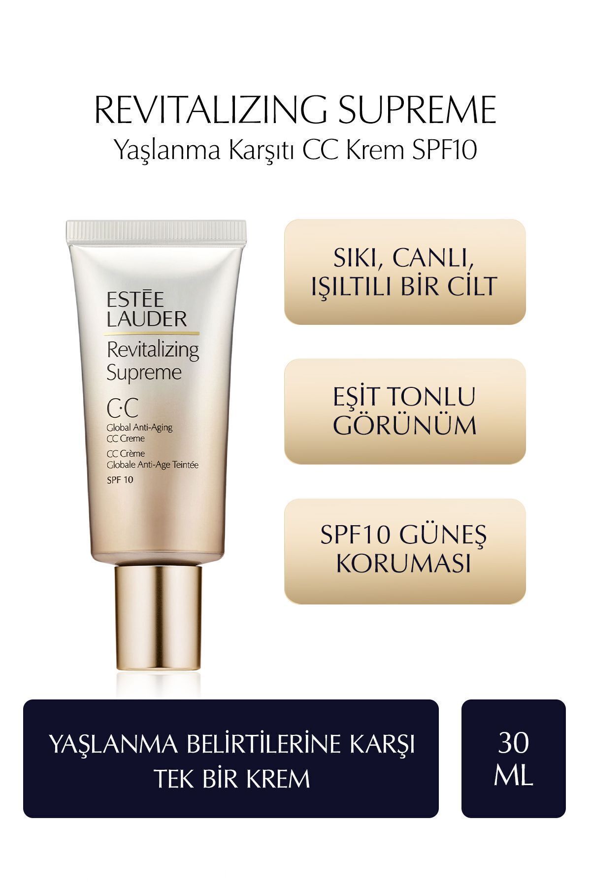 کرم ضدآفتاب و ضد چروک Revitalizing Anti Aging CC Creme حجم 30 میلی لیتر استی لادر Estee Lauder