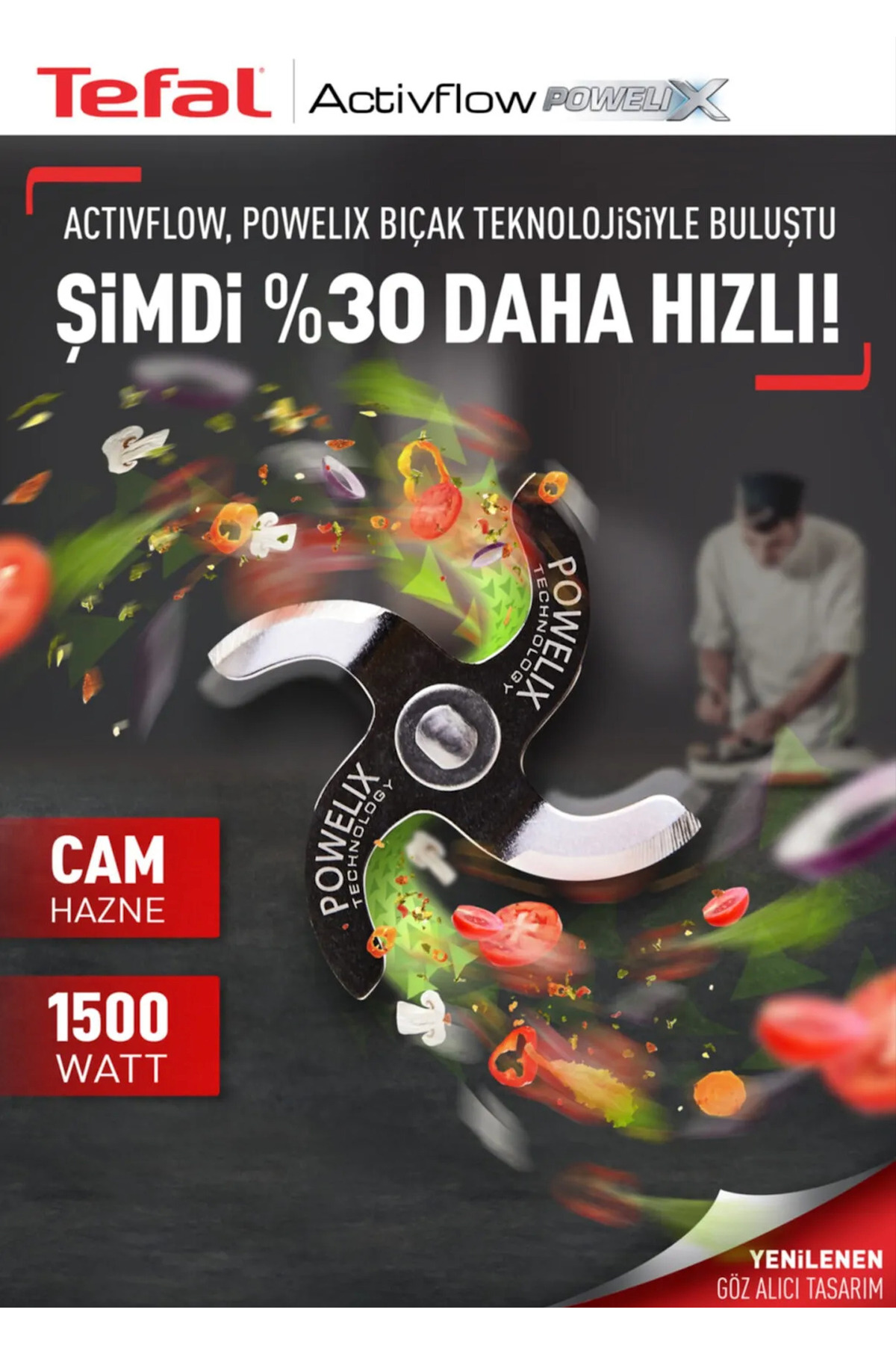 خردکن و غذا ساز قدرتمندترین غذاساز شیشه ای کاسه بزرگ 1.5 لیتری موتور 1500 واتی توربو اورجینال TEFAL