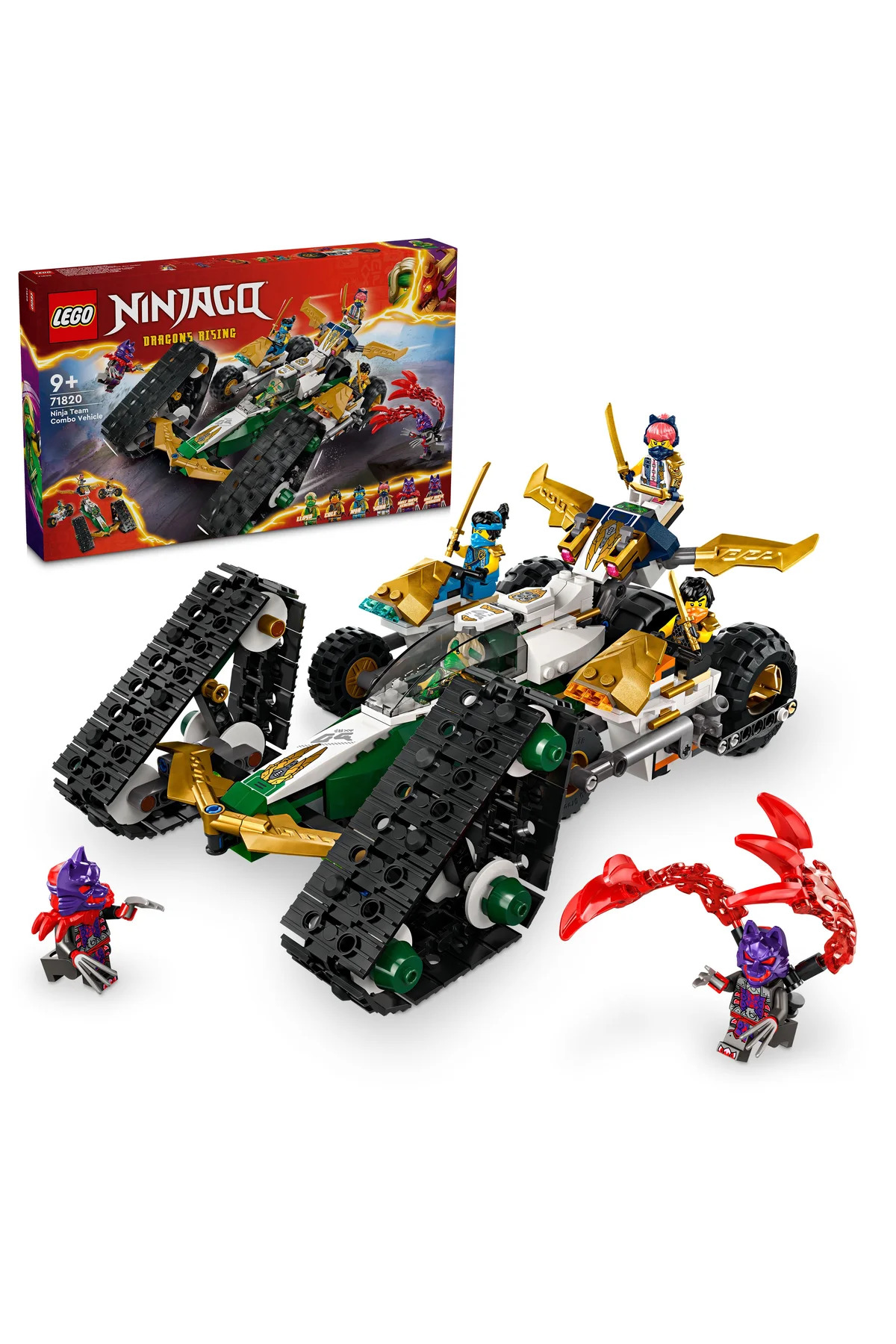 لگو و اسباب بازی های ساخت محور ® NINJAGO® NINJA TEAM COMBO VEHICLE 71820 – ست ساختمان خلاقانه 9+ 4 در 1 576P اورجینال LEGO