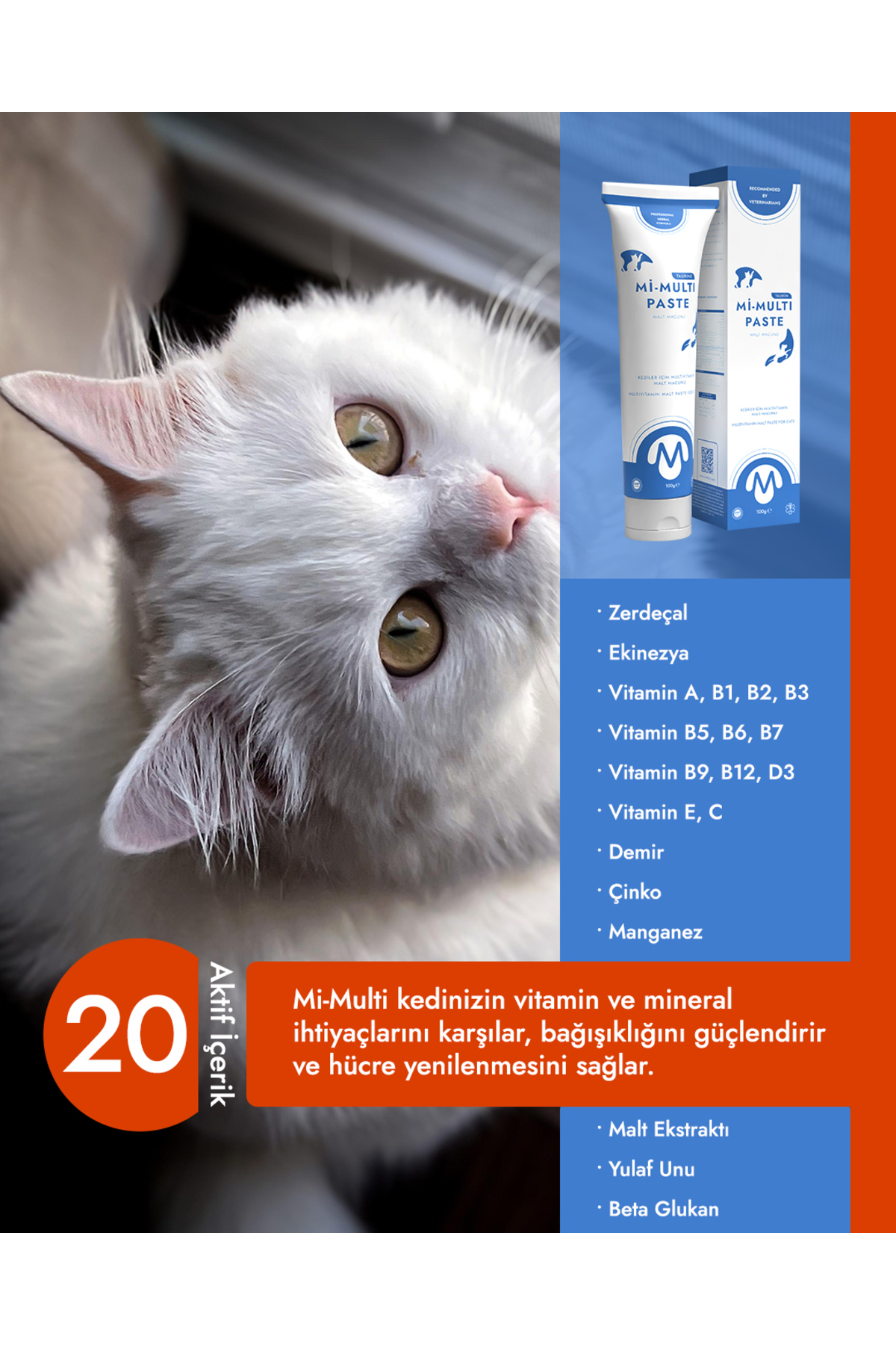 خمیر مالت مولتی‌ویتامین گربه مینیکلیسی Miniklisi، ۱۰۰ گرم