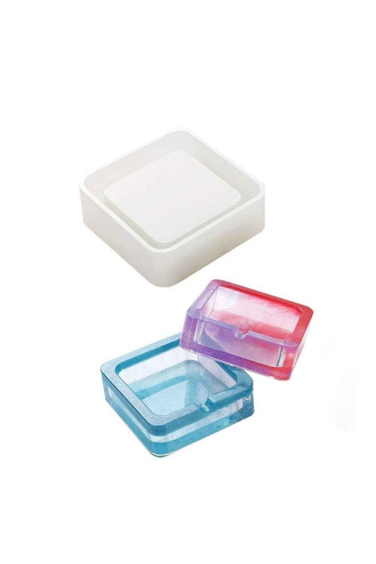 فیگور قالب اپوکسی سیلیکونی زیرسیگاری مربع 9.8X3.2 سانتی متر از ترکیه TT Tahtakale Toptancıları