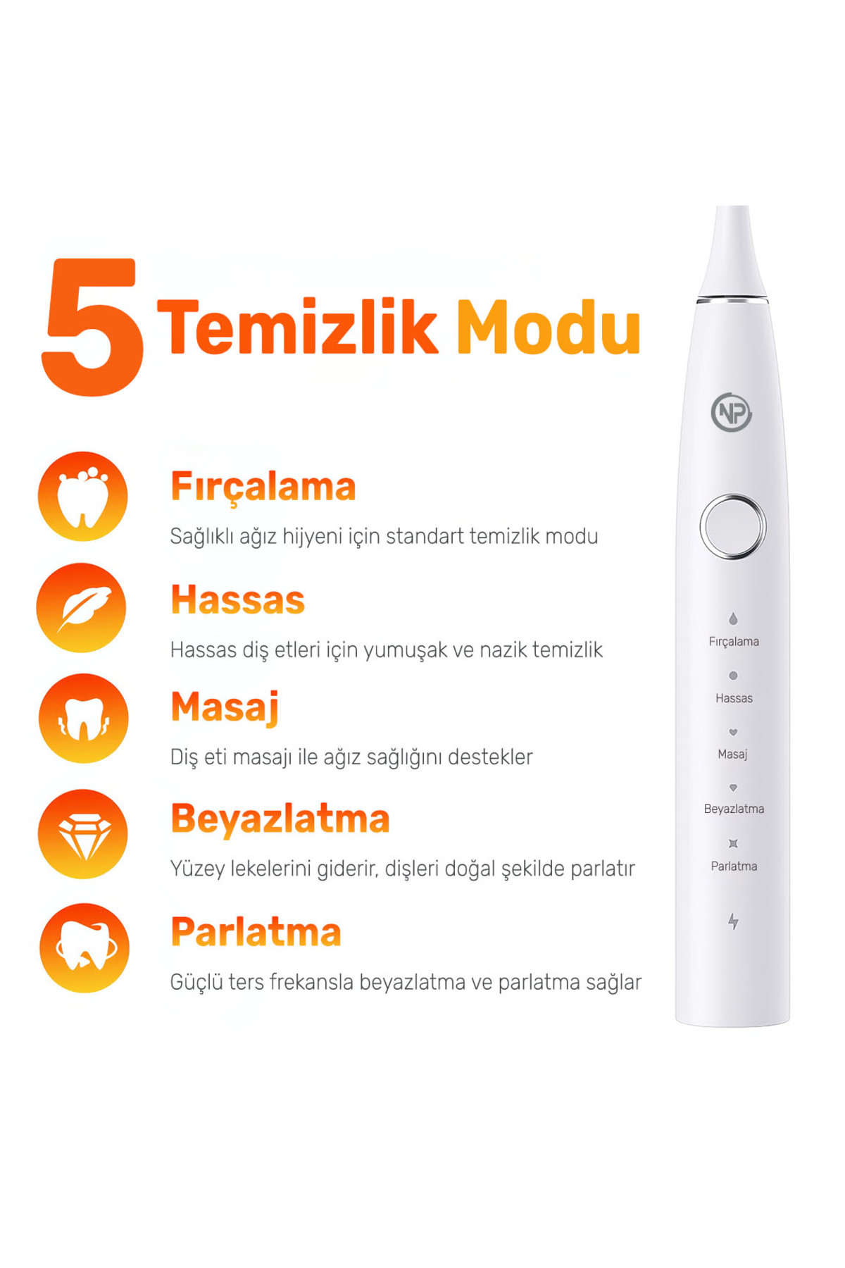 مسواک شارژی NICEFEEL X610 Z 40000 لرزش در دقیقه حرفه ای سونیک قابل شارژ سفید اورجینال NPO