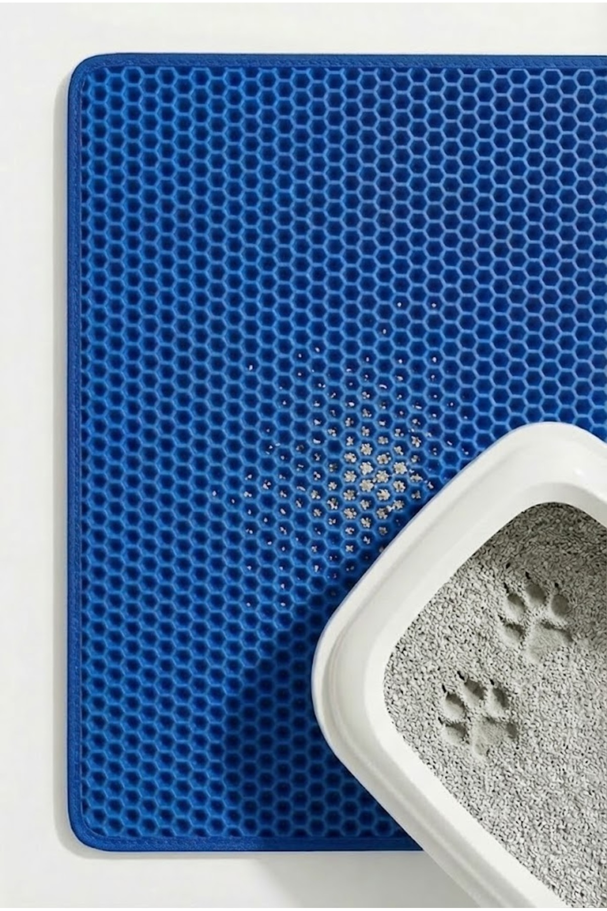 زیرانداز جلوی ظرف خاک گربه پوگالو Pugalo CleanPaw Premium، دولایه، ۵۰ × ۷۵ سانتی‌متر آبی