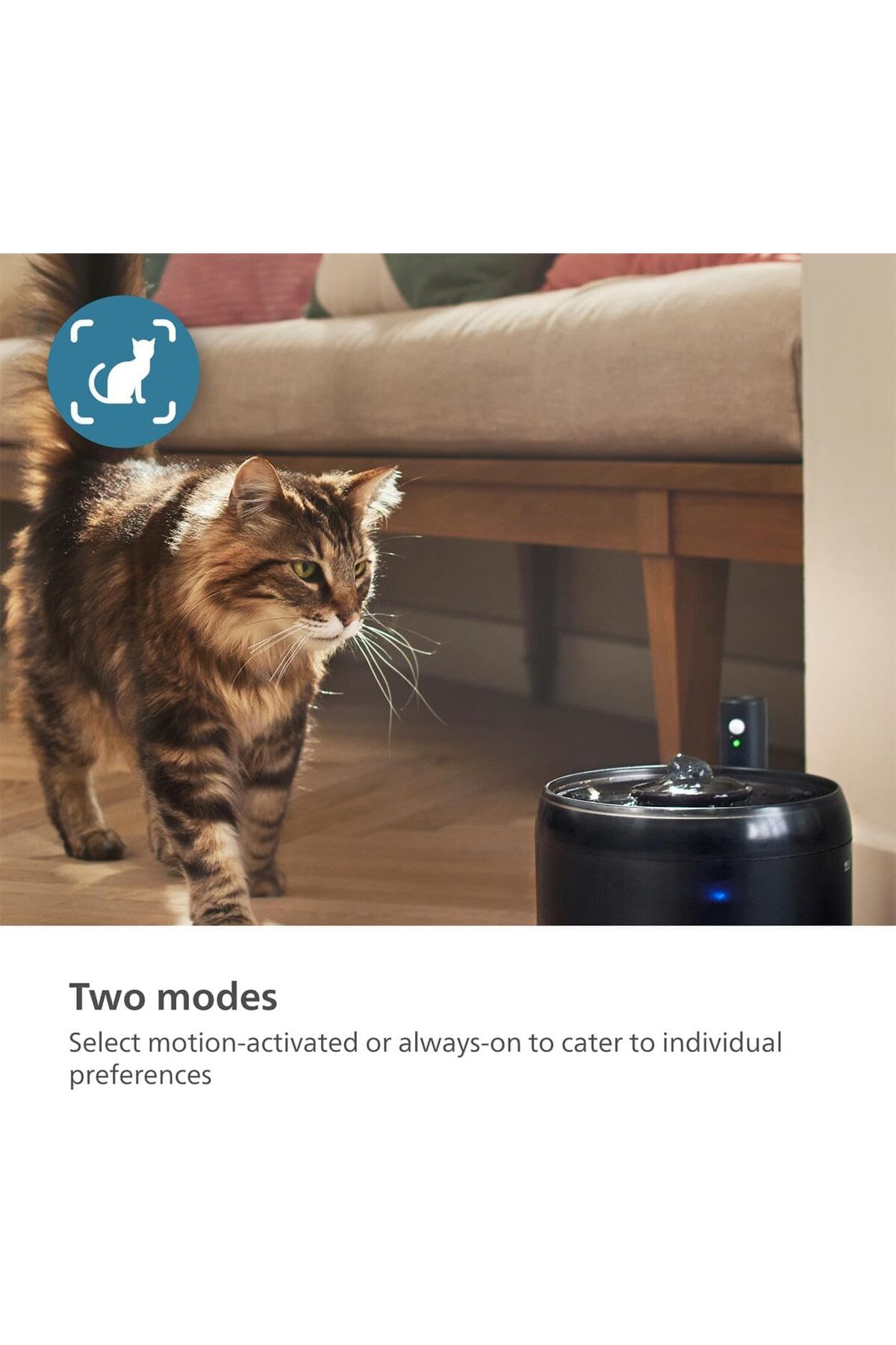آبخوری فواره‌ای هوشمند گربه فیلیپس Philips Pet Series، ظرفیت ۲٫۲ لیتر، حسگر حرکتی و فیلتر ۴ لایه 2,2L