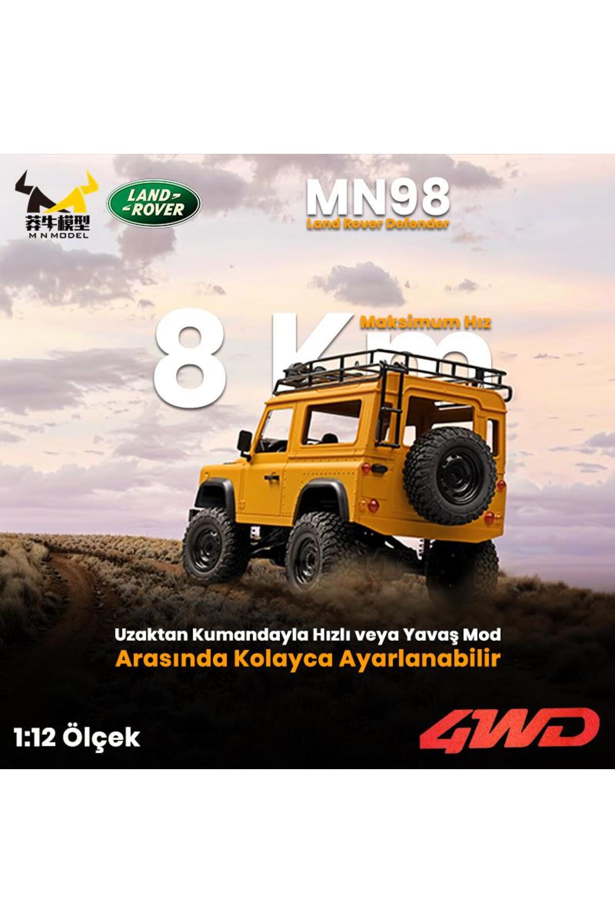 MN98 V2 1 12 LAND ROVER DEFENDER D90 4WD RC مدل CRAWLER کنترل از راه دور آفرود ماشین T ترکیه MN Model