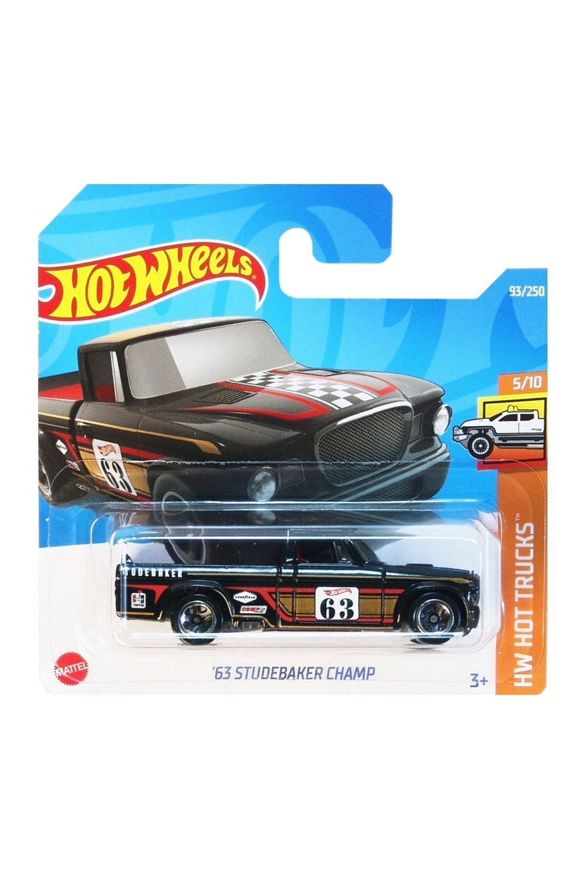 ماشین اسباب بازی 1:64 کامیون های داغ '63 قهرمان STUDEBAKER هات ویلز اورجینال HOT WHEELS
