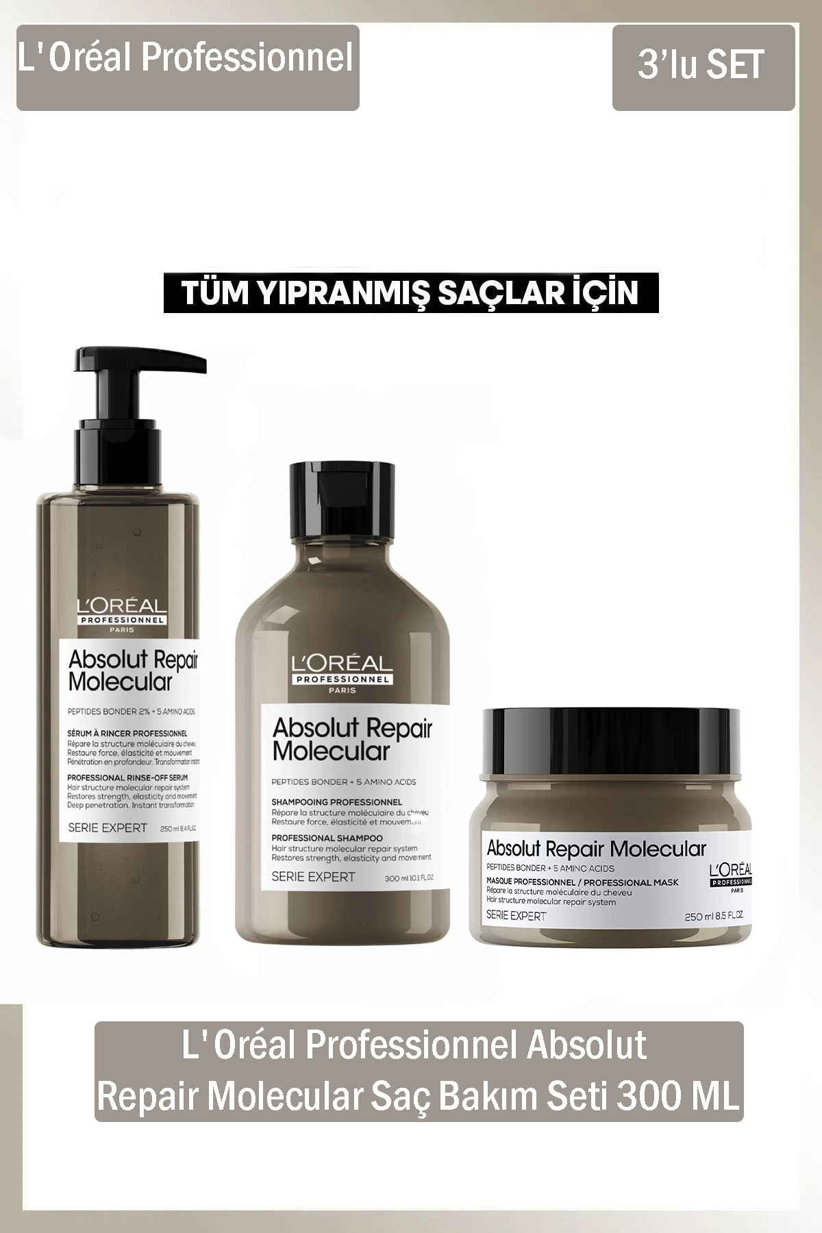 شامپو مردانه و زنانه ABSOLUT REFAIR MOLECULAR 300 میل مراقبت از مو L'oreal Professionnel