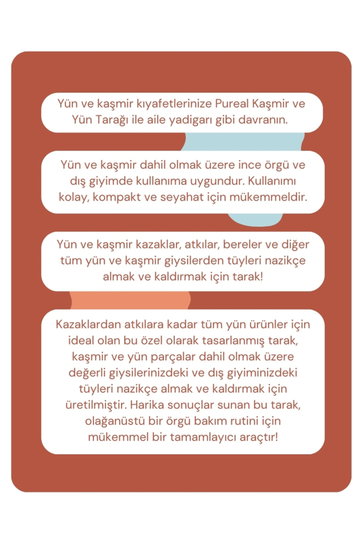 شانه کشمیر و پشم پیورال Pureal مدل 5224