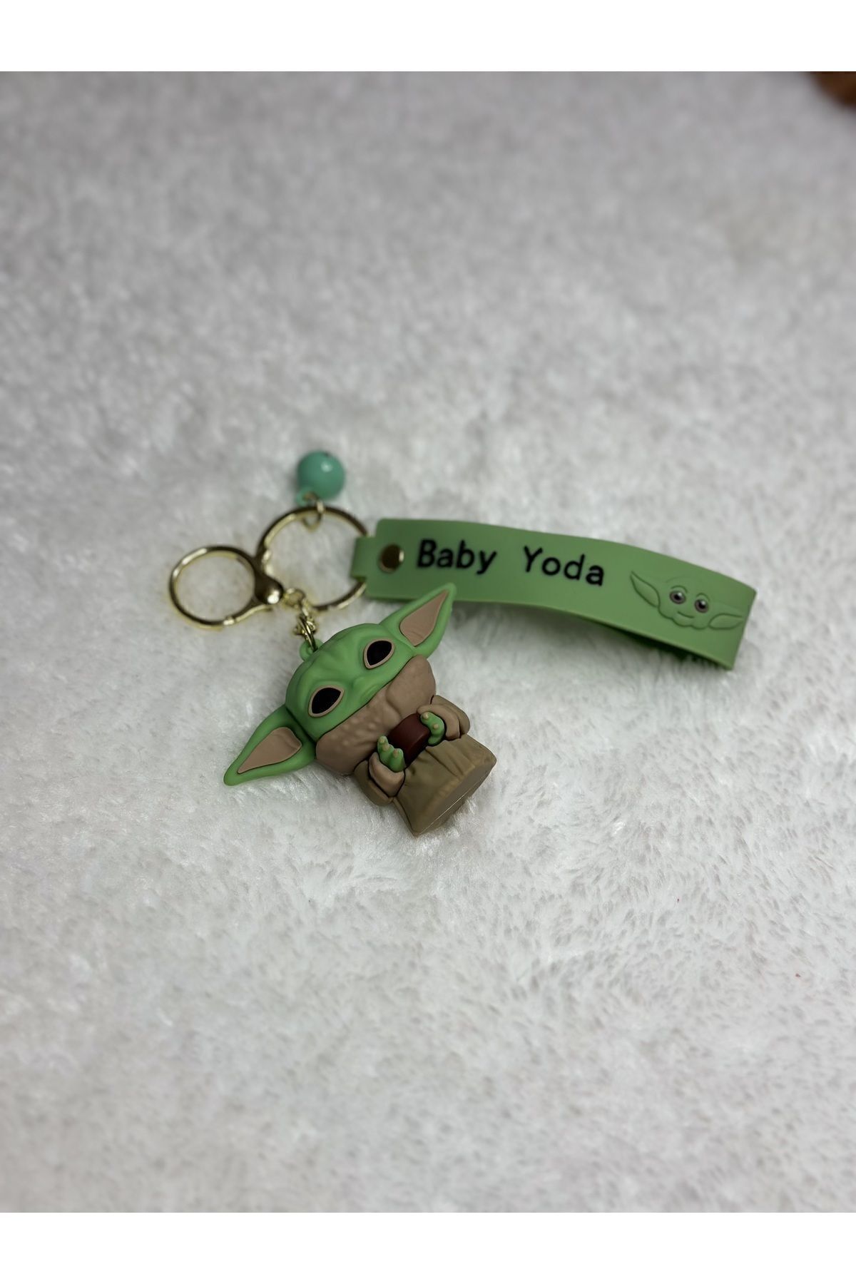 جلیقه کلید زیورآلات کیف و جاکلیدی سیلیکونی سه بعدی یودا BABY YODA MODAACCESORİES