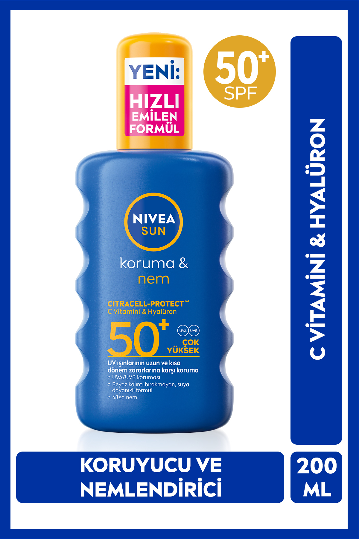 NIVEA ضد آفتاب و مرطوب کننده SPF 50 کرم ضد آفتاب 200 میلی لیتر