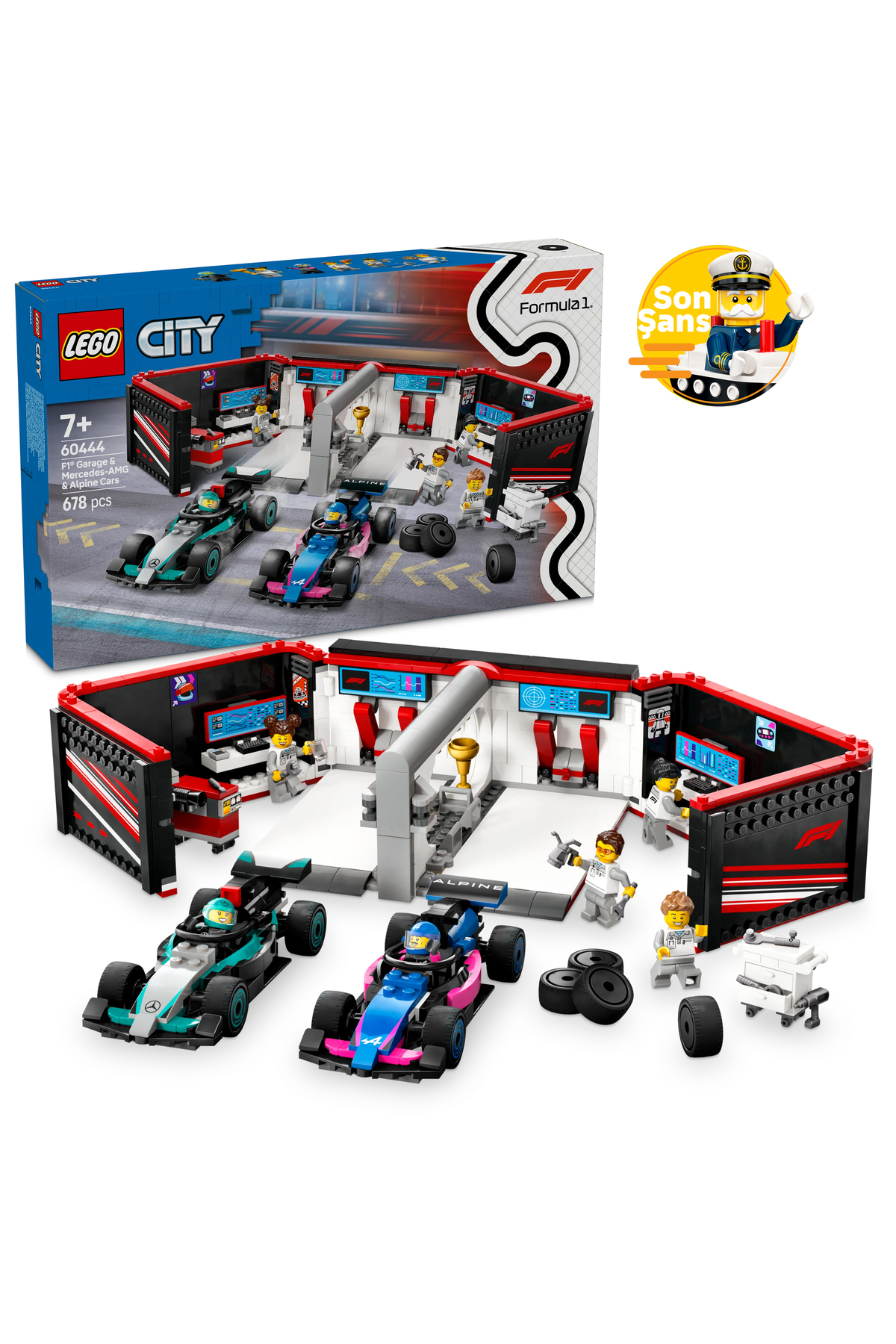 لگو و اسباب بازی های ساخت محور ® CITY F1® GARAGE AND MERCEDES AMG ALPINE CARS 60444 7+ ست ساختمان خلاق 678P اورجینال LEGO