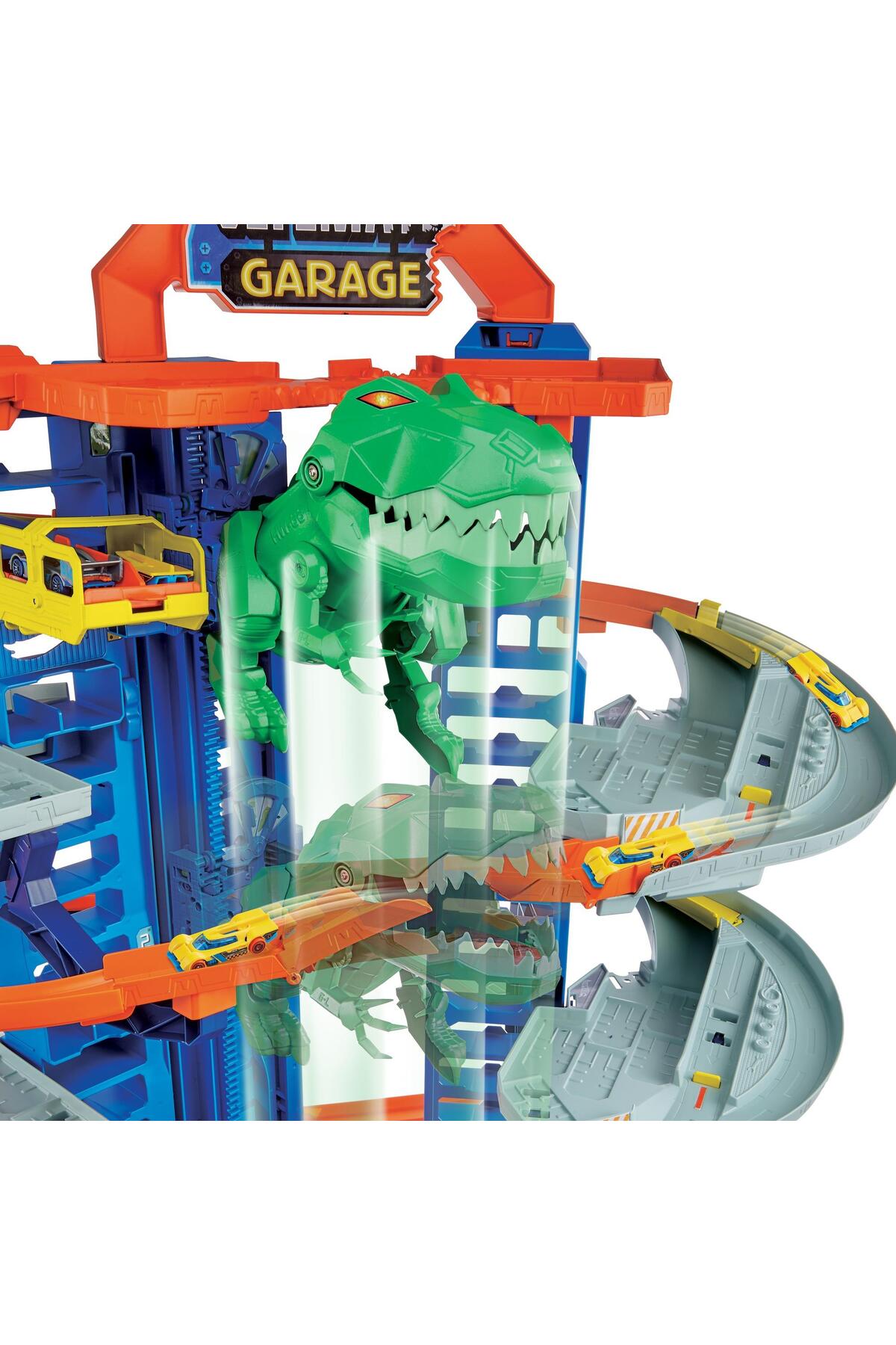 ست وسیله نقلیه ROBOTICS T REX ULTIMATE GARAGE GJL14 هات ویلز اورجینال HOT WHEELS