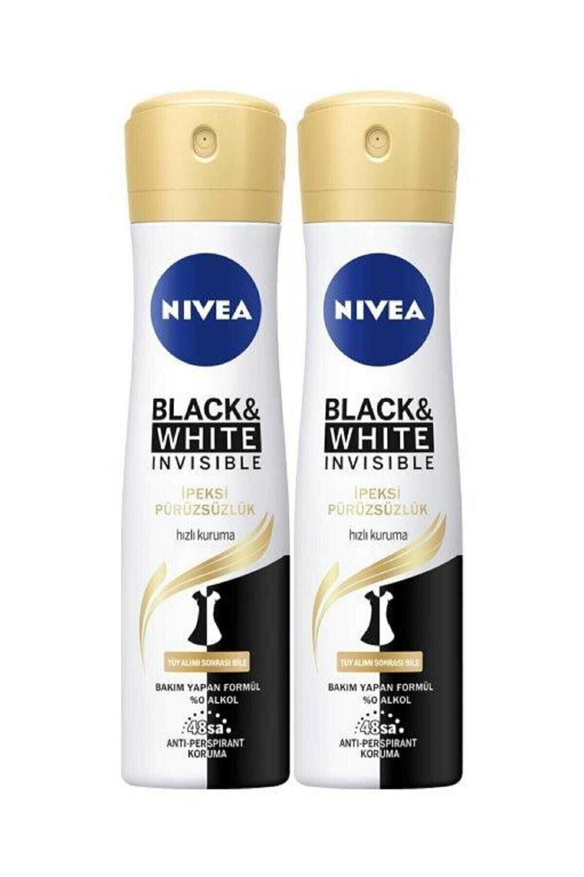 NIVEA ضد عرق ۱۵۰ میلی لیتری زنانه نامرئی سیاه و سفید با بسته بندی ایپکسی X2 مزیت آور