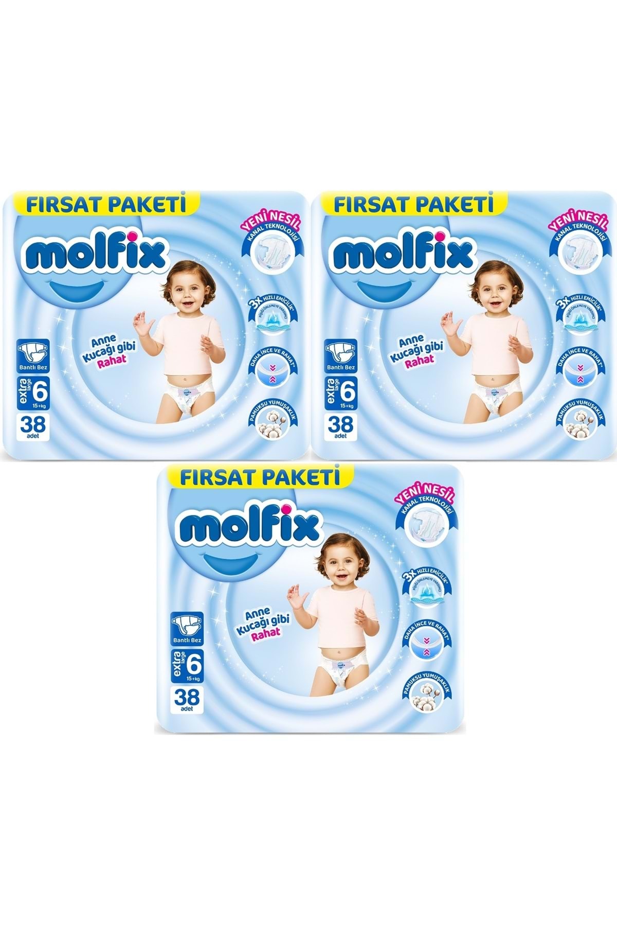 پوشک بچه اندازه بچه: 6 15 کیلوگرم بسیار بزرگ 114 تکه فرصت ماهانه PK اورجینال Molfix