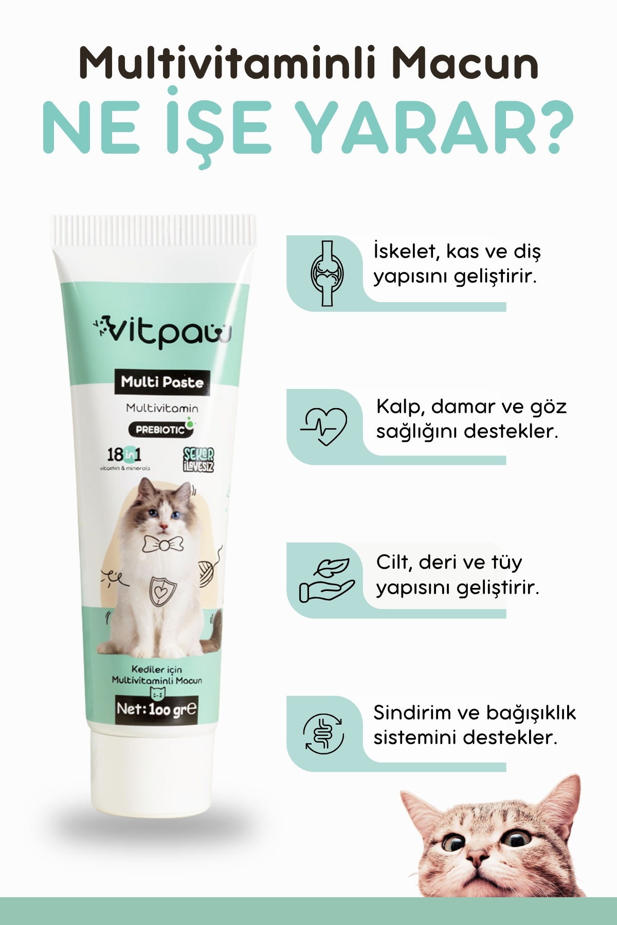 ست مکمل ویتامینی گربه ویت‌پا Vitpaw برای مو و سلامت عمومی
