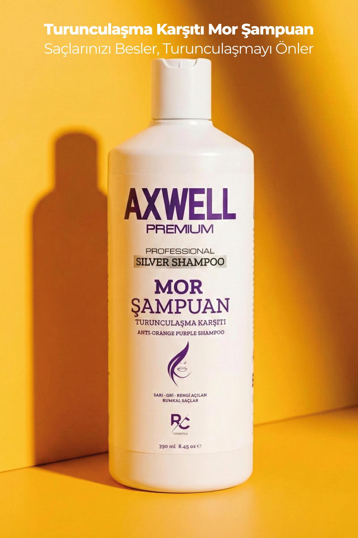 شامپو مردانه و زنانه شامپوی نقره ای حرفه بنفش ضد تبخال 330ML AXWELL PREMIUM