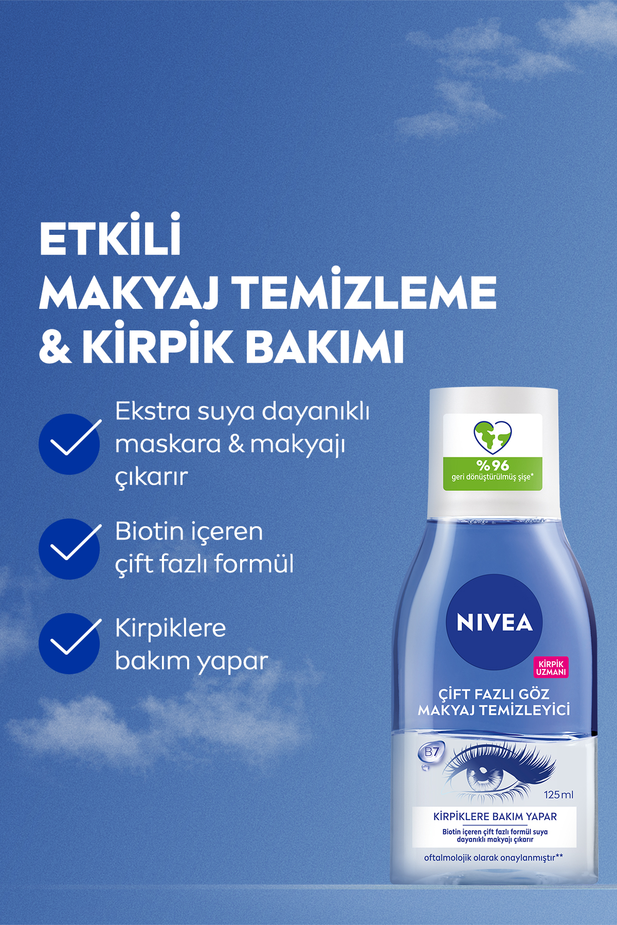 پاک کننده آرایش چشم دو فاز 125 میلی لیتر با بیوتین و مراقبت از مژه ها نیوآ Nivea