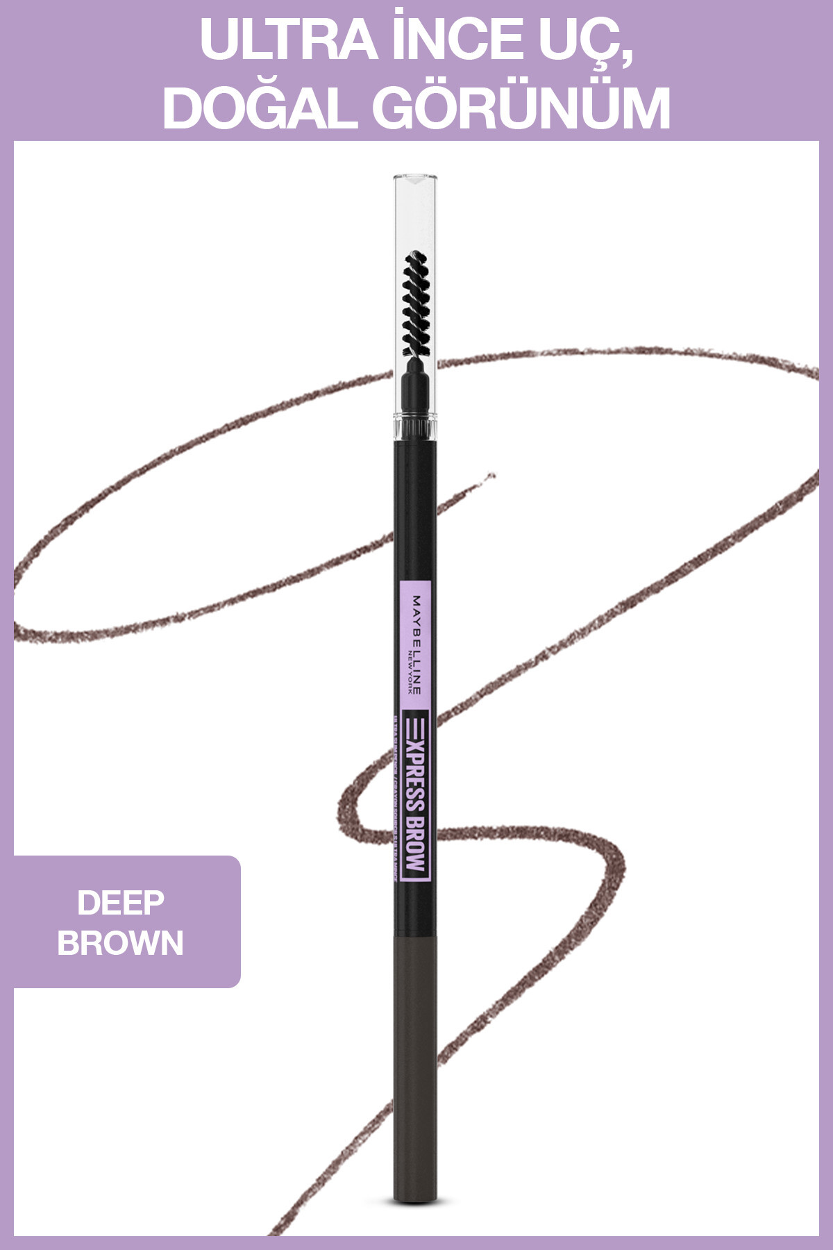 Maybelline New York مداد ابرو Brow Ultra Slim دو طرفه شماره 05 رنگ قهوه ای تیره