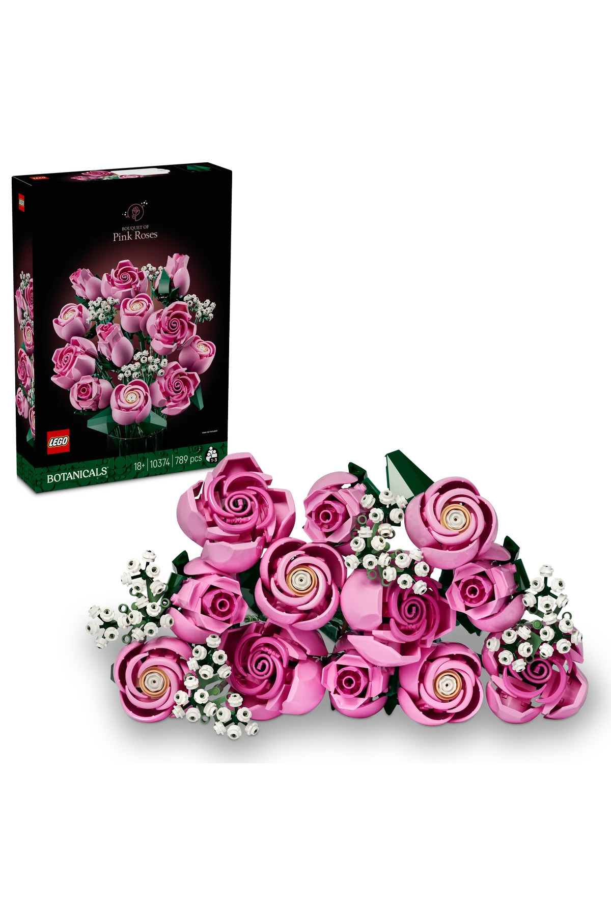 لگو و اسباب بازی های ساخت محور BOTANICALS PINK ROSE BOUQUET 10374 ست ساختمانی مدل گل تزئینی برای بزرگسالان 7 اورجینال LEGO