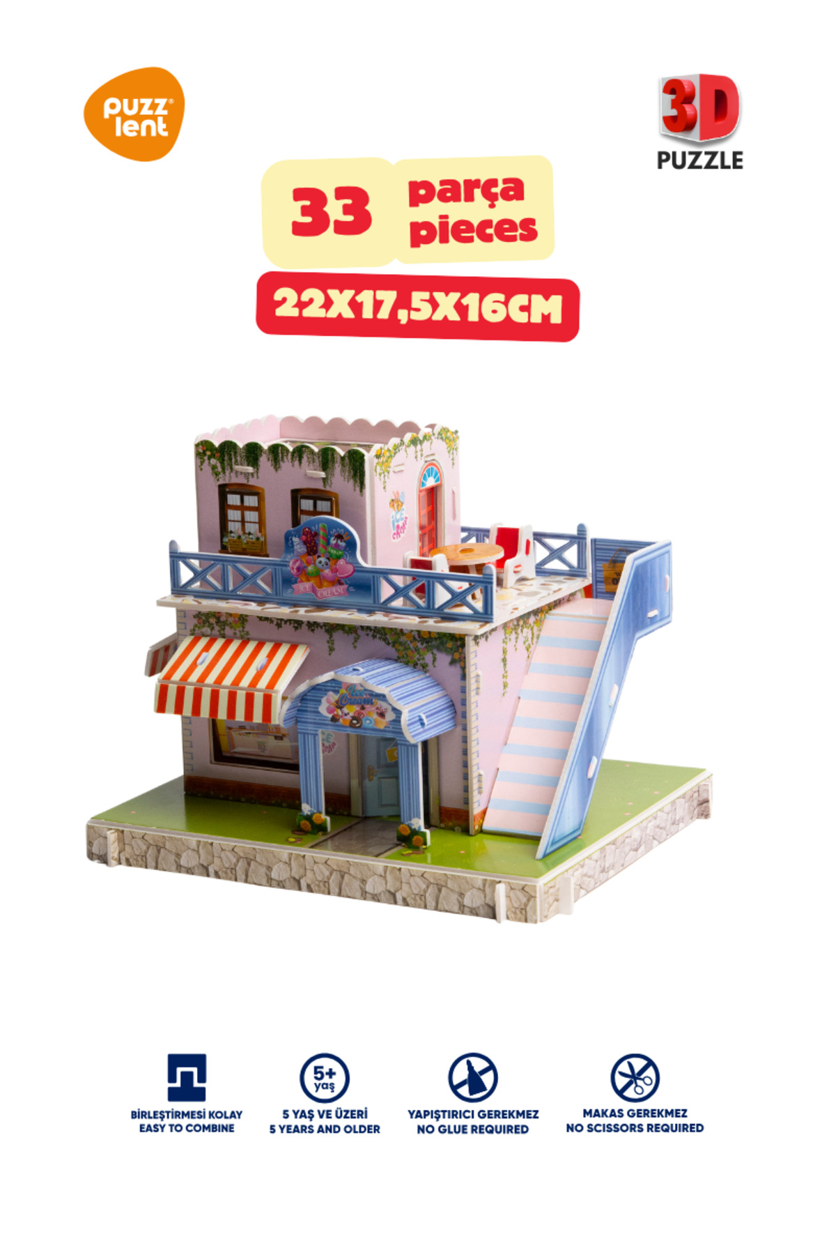 پازل سه بعدی بستنی خانه اورجینال puzzlent