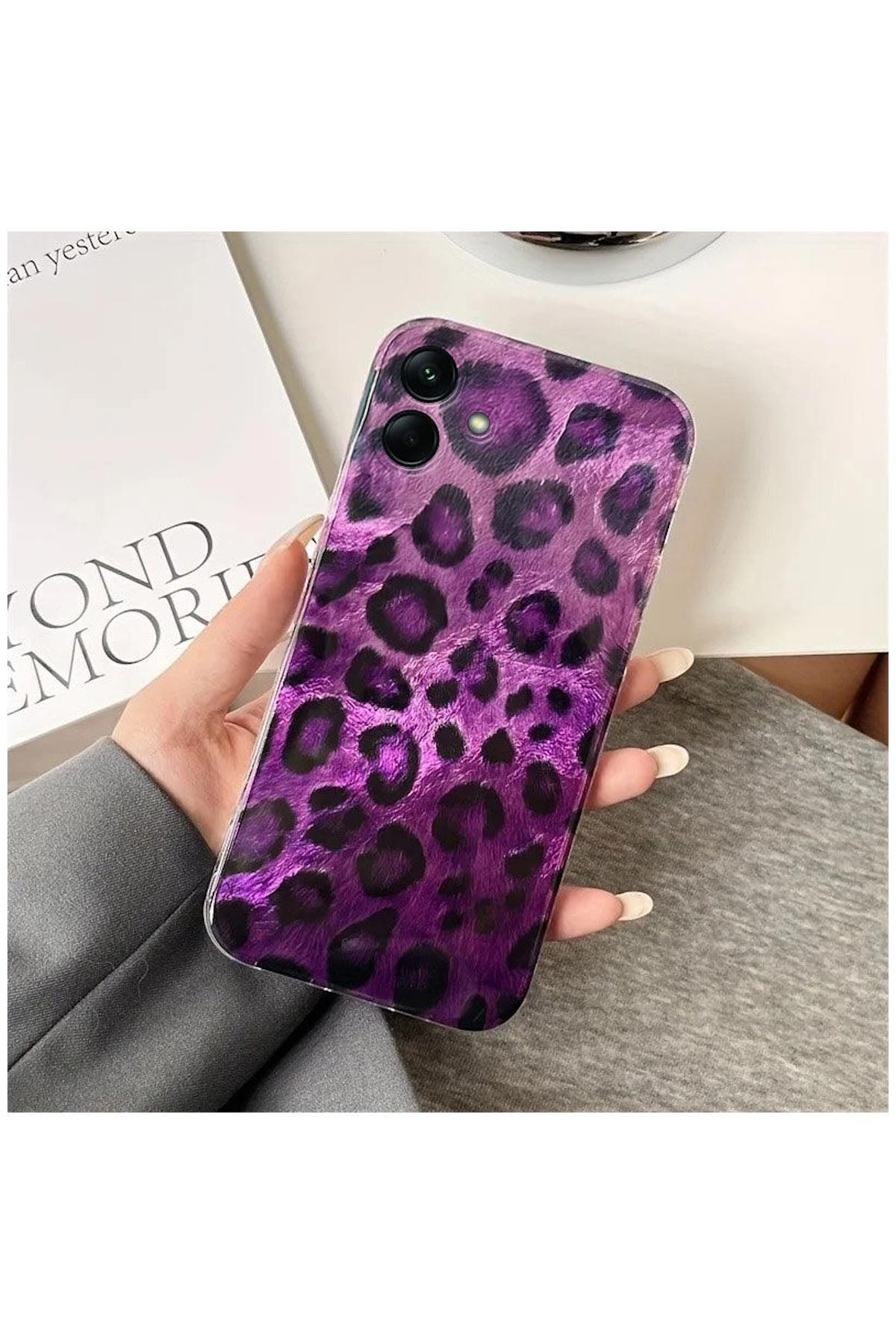 کاور و قاب سیلیکونی بنفش ZEBANA LUXE LEOPARD COMPATIBLE SAMSUNG GALAXY A06 اورجینال Zebana