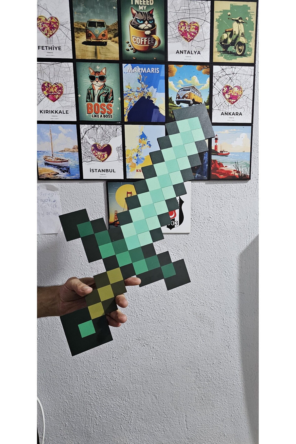 اسباب بازی های فیگور دیگر چوبی شمشیر الماس با موضوع MINECRAFT hdrlazerdizayn
