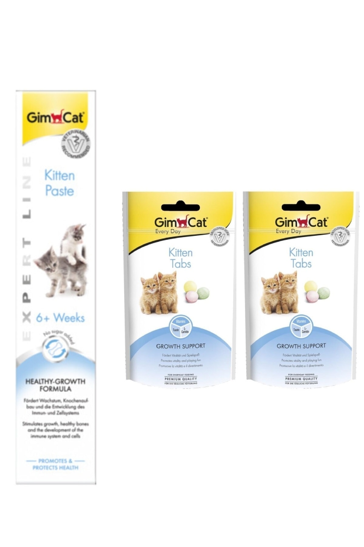 تشویقی بچه‌گربه جیم‌کت Gimcat، خمیر ۵۰ گرمی و Kitten Tabs