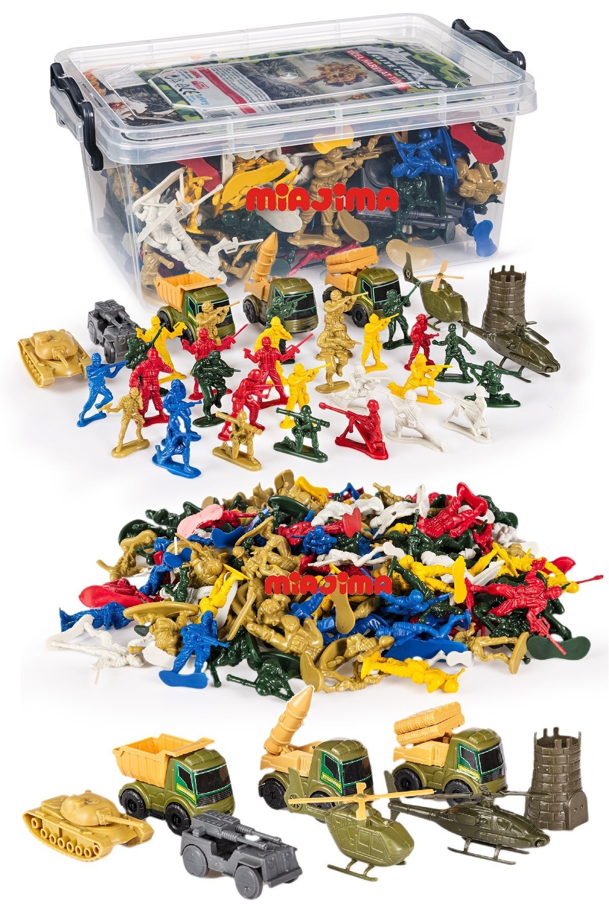 اسباب بازی های فیگور دیگر PVS BOXED TOY SOLDIER SET 108 عددی S400 تانک بالگرد راکت کامیون و غیره. Miajima