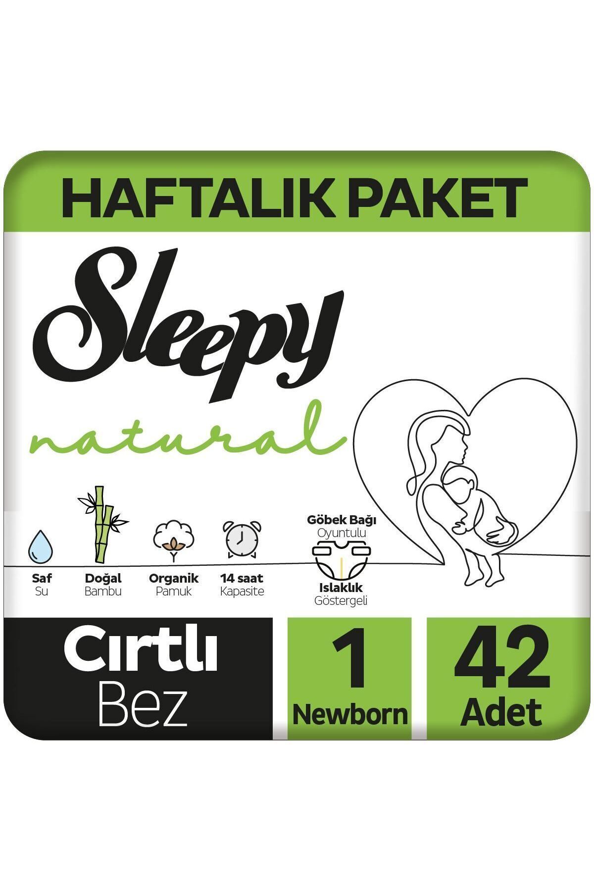پوشک بچه بسته بندی طبیعی هفتگی سایز 1 نوزاد 42 عدد اورجینال Sleepy