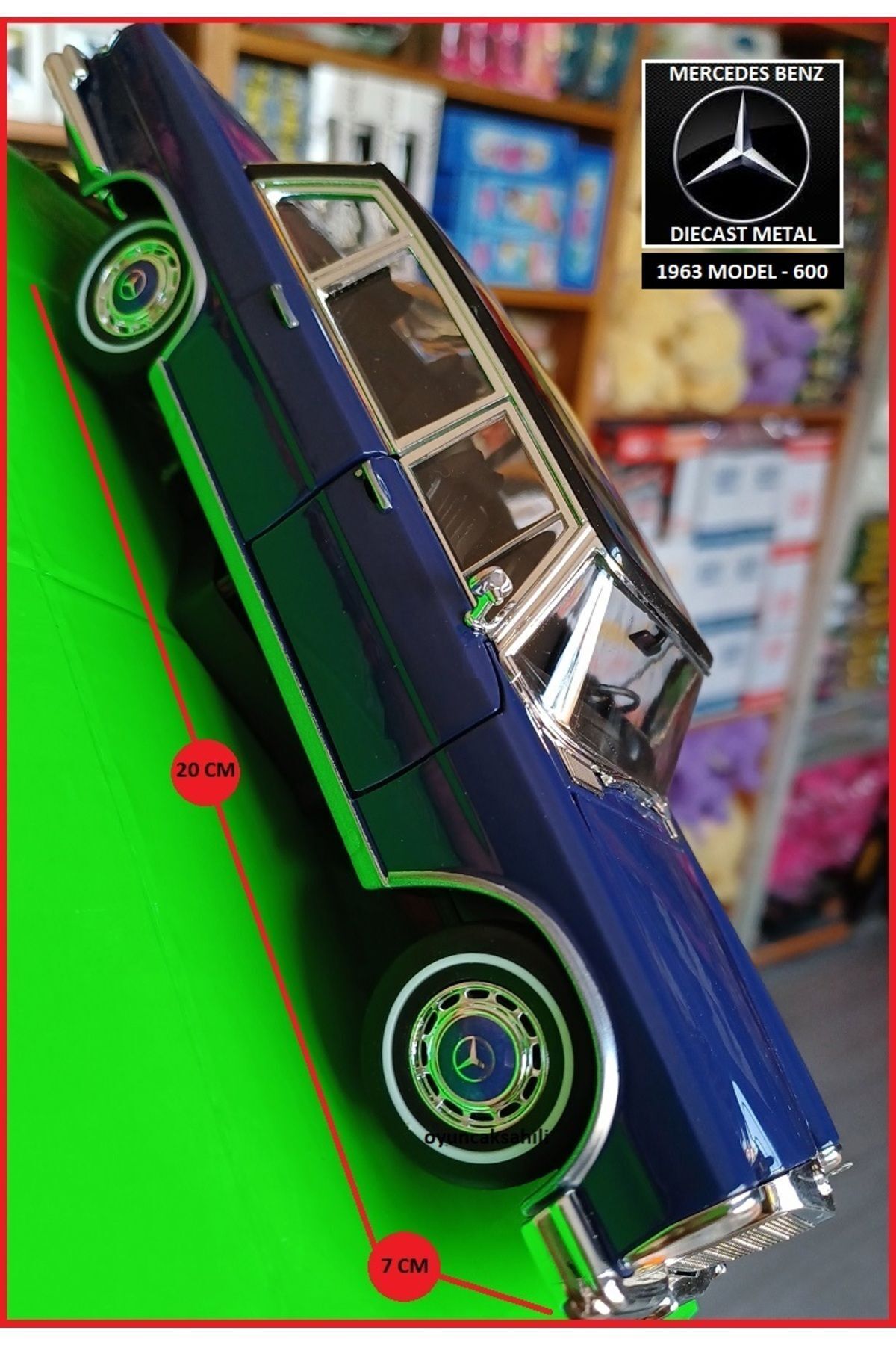 مدل خودرو MERCEDES BENZ 600 METAL CLASSIC EXECUTIVE CAR 1963 MODEL 1:24 DIECAST COLLECTION 18X8CM از ترکیه OYUNCAKSAHİLİ