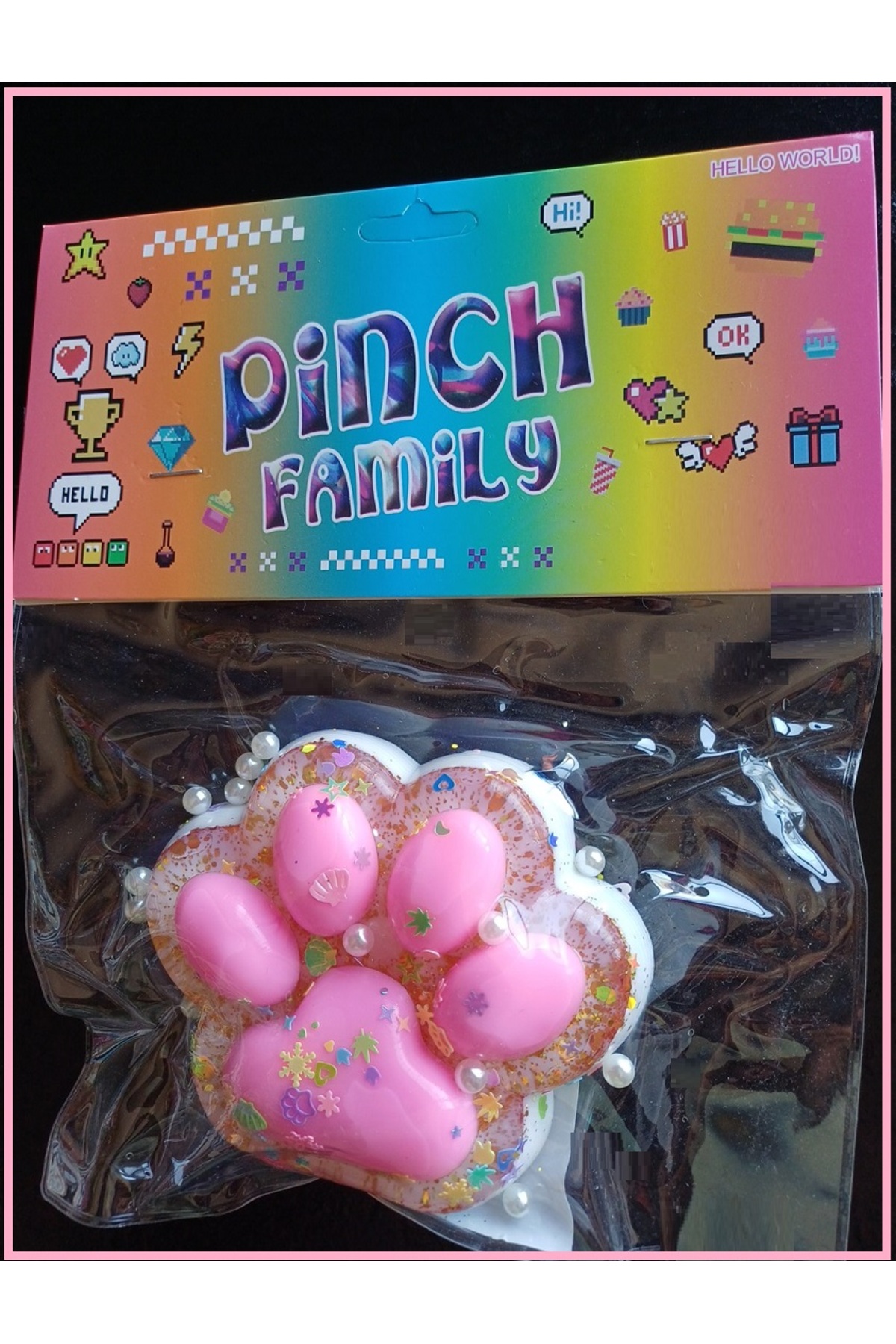 اسباب بازی های فیگور دیگر FUFU SQUISHY CAT PAW 9.5X9.5CM در مقیاس بزرگ TOY SKUSHI PINK FLEXIBLE OYUNCAKSAHİLİ