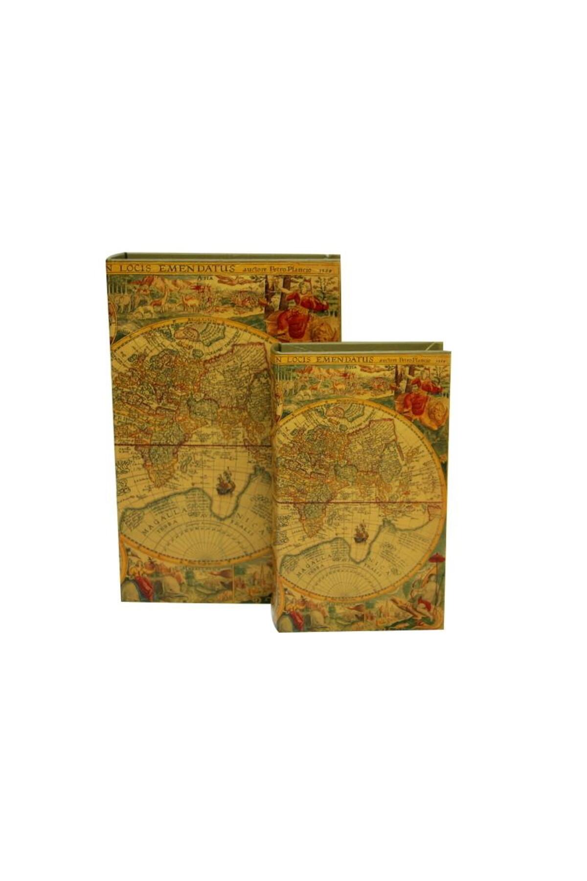 فیگور مجموعه نقشه جعبه کتاب 2 تایی هدیه تزئینی katre46